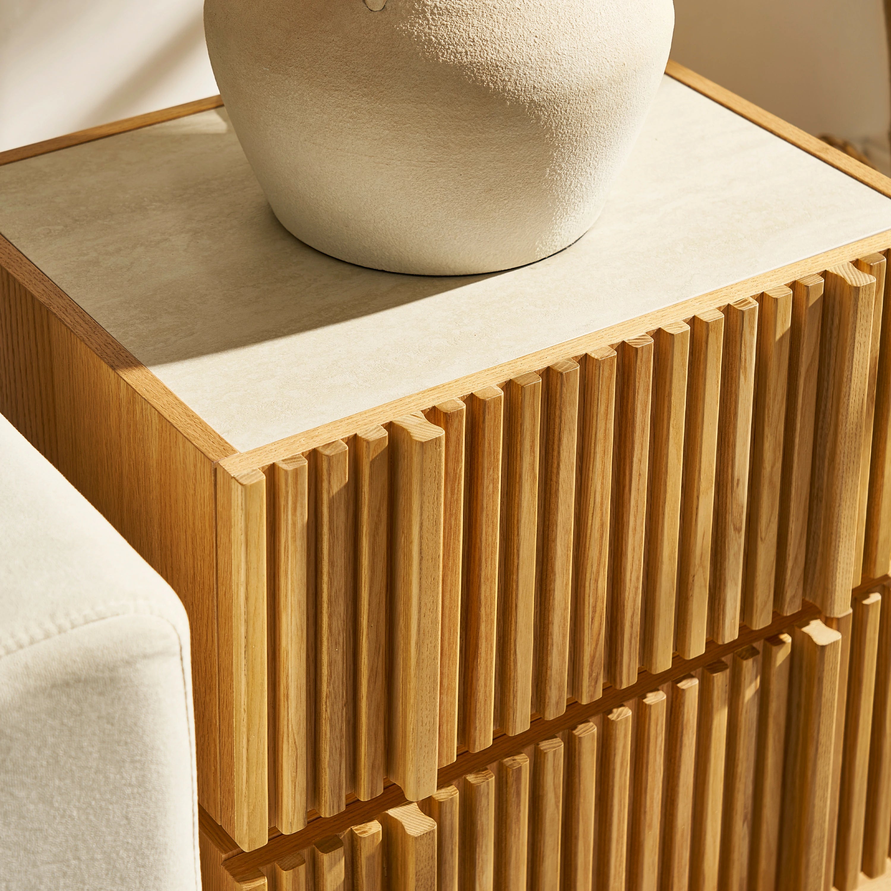 Isla Oak Sintered Stone Nightstand 20" W