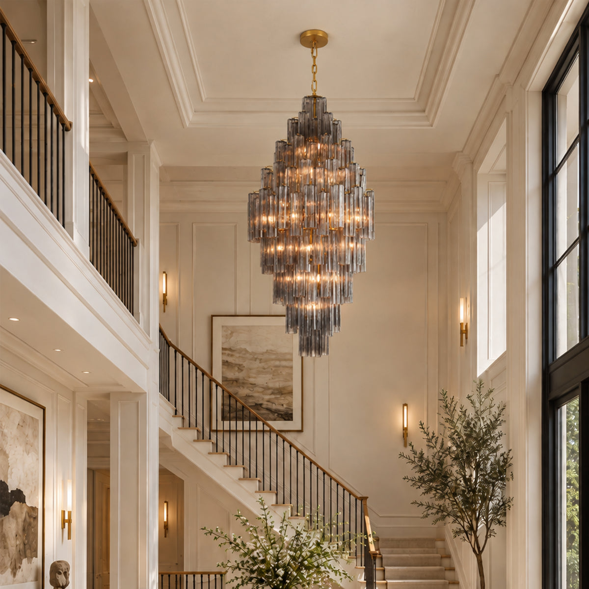 Lumeris Glass Cascade Chandelier 36"D