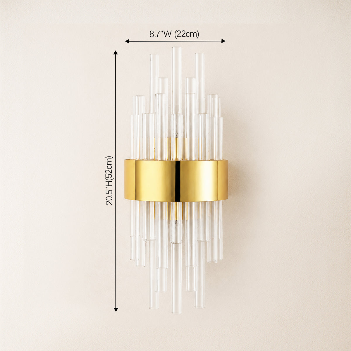 Claridell Crystal Tubular Wall Sconce