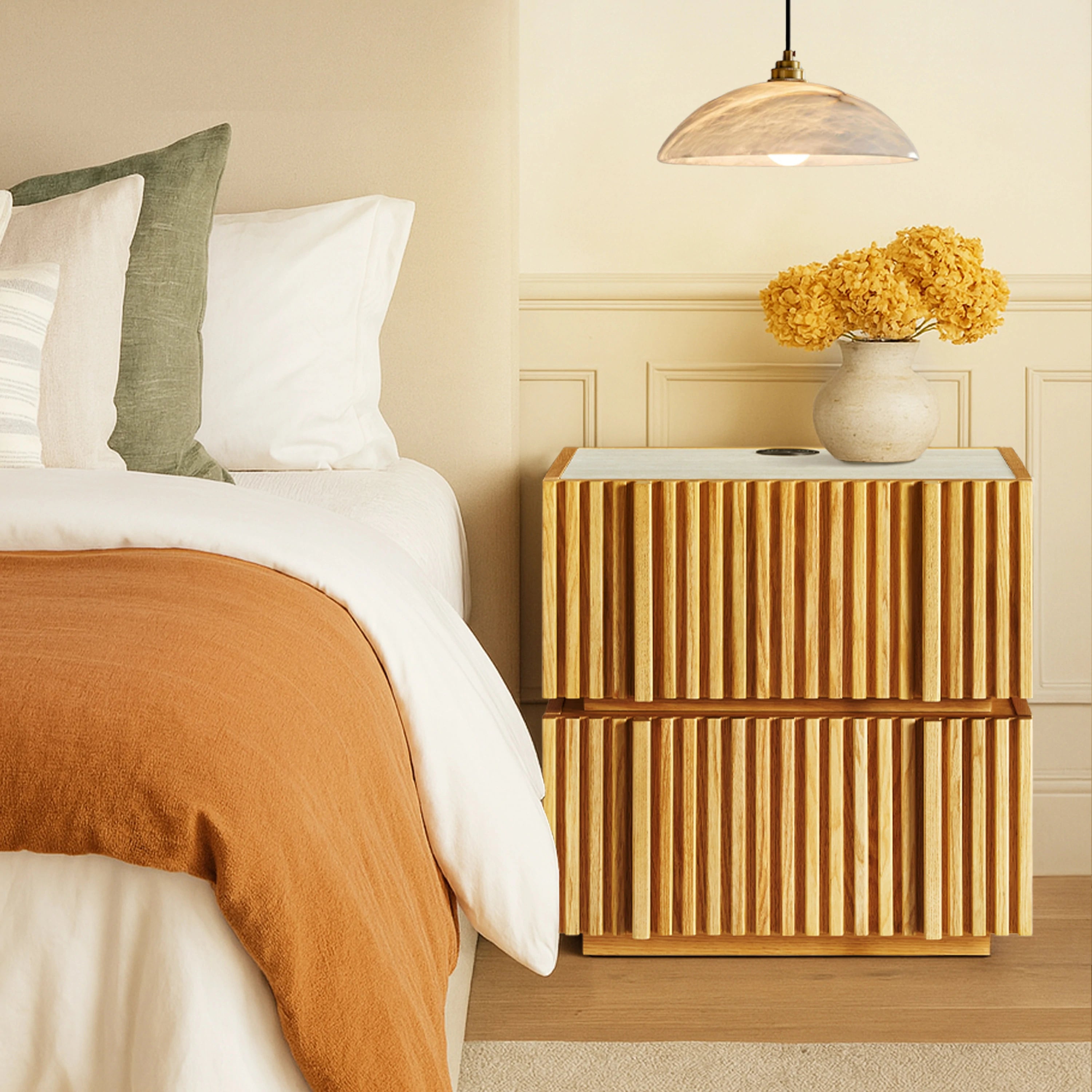 Isla Oak Sintered Stone Nightstand 20" W