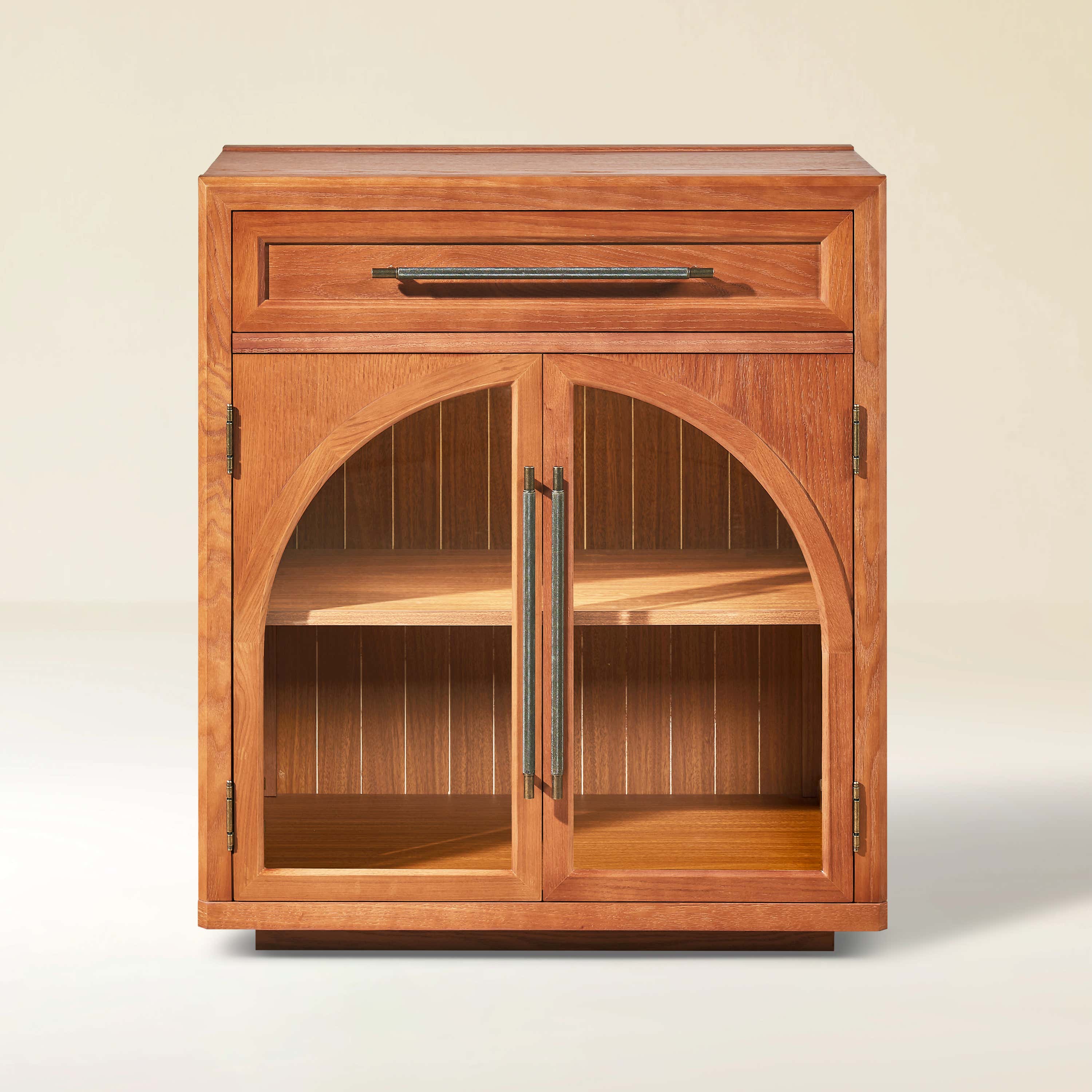 Alvar Arched 32" Oak Storage Cabinet with Drawers