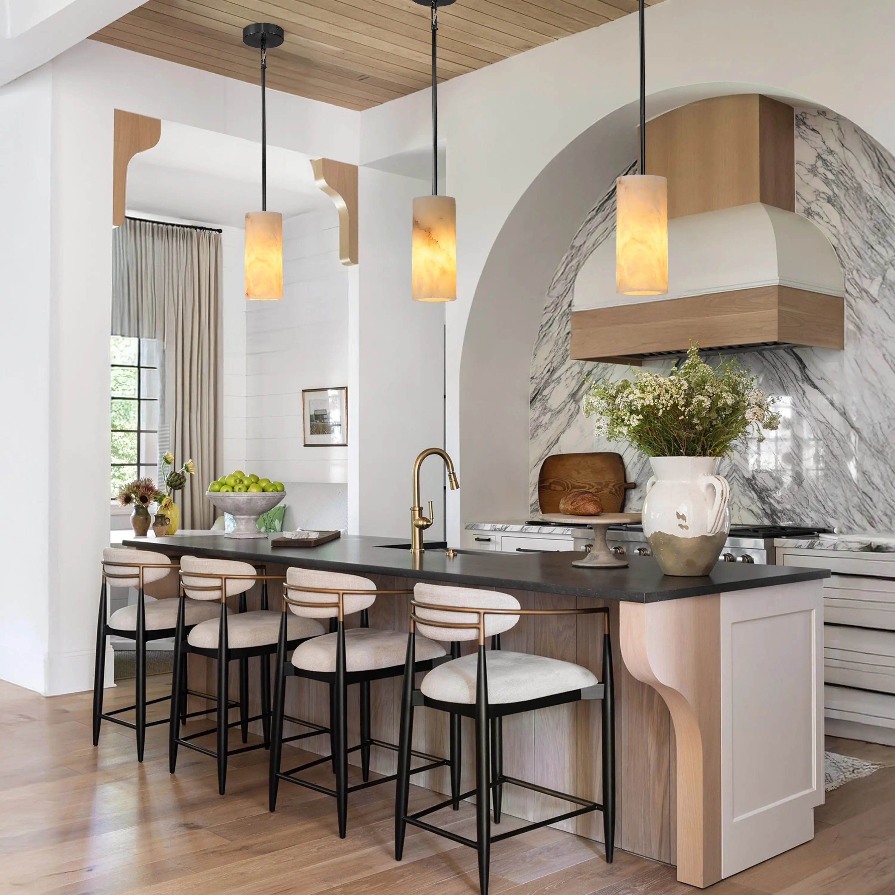 Arlo Alabaster Pendant Lights 4"D