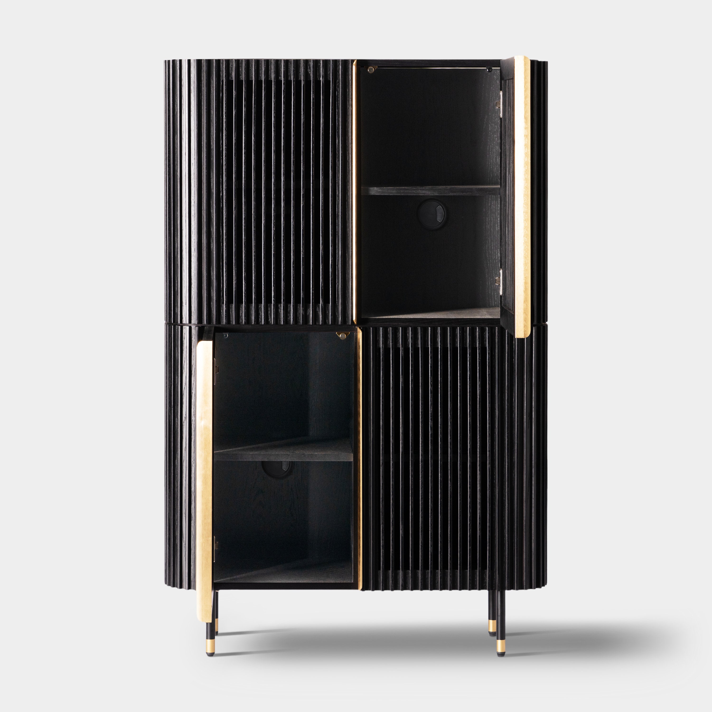 Ewan 67″H Oak Vertical Combination Cabinet(Set of 2)