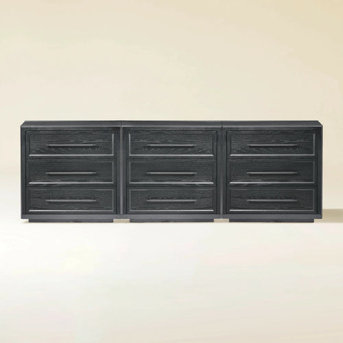 Alvar 94.5″ Oak 9-Drawer Chest(Set of 3)