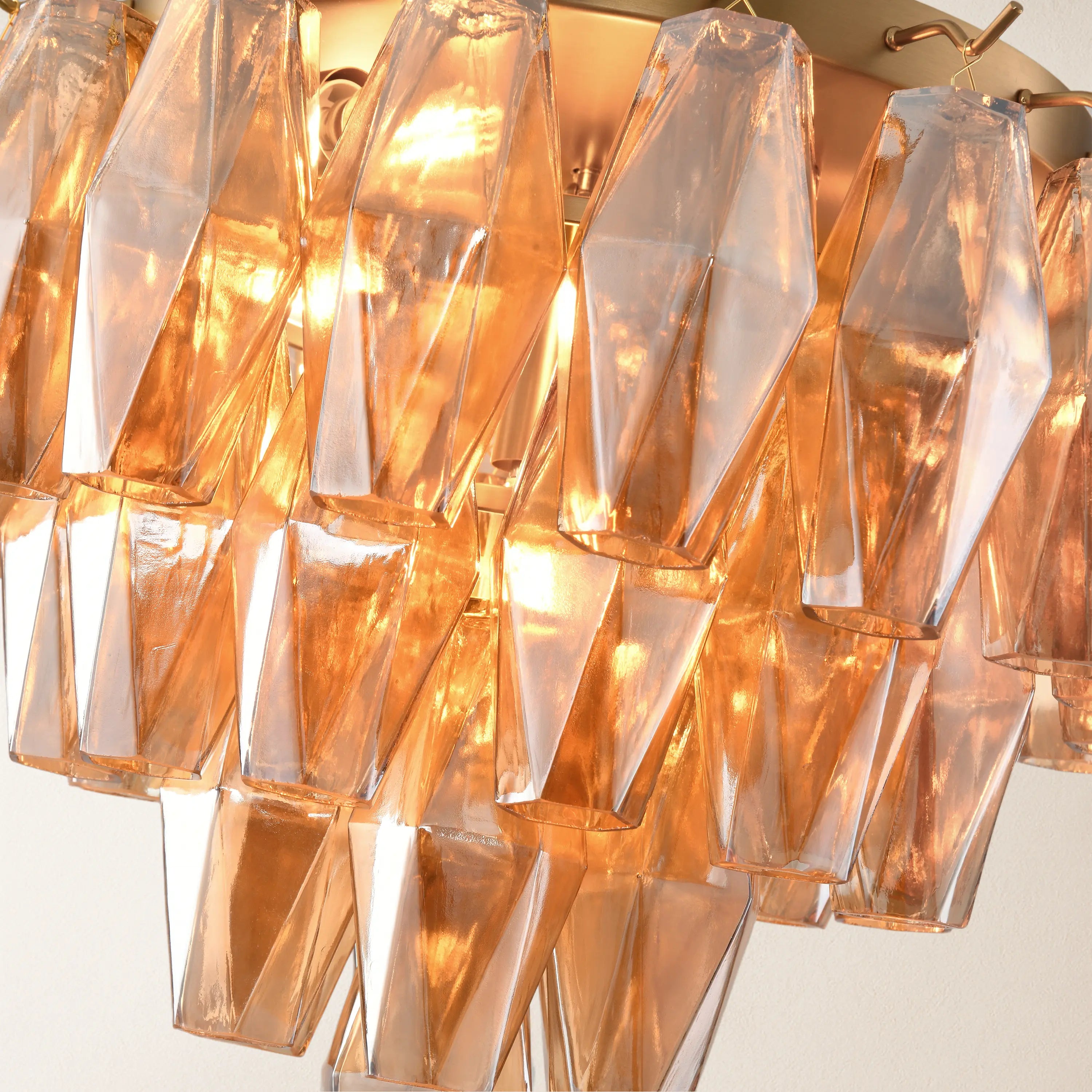 Celestial Drop Round Glass Flush Mount 12.6"D
