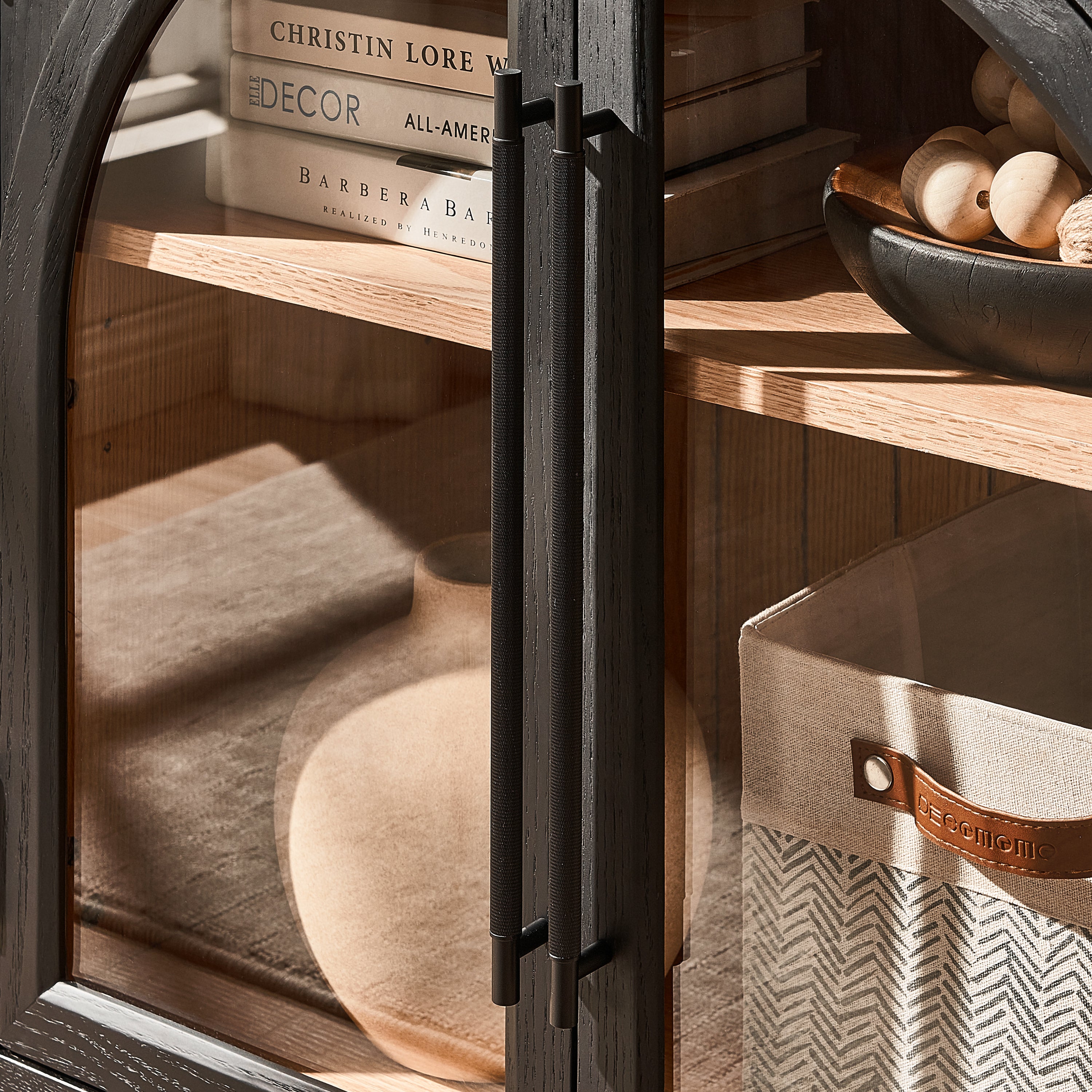 Alvar Arched 32" Oak Storage Cabinet with Drawers