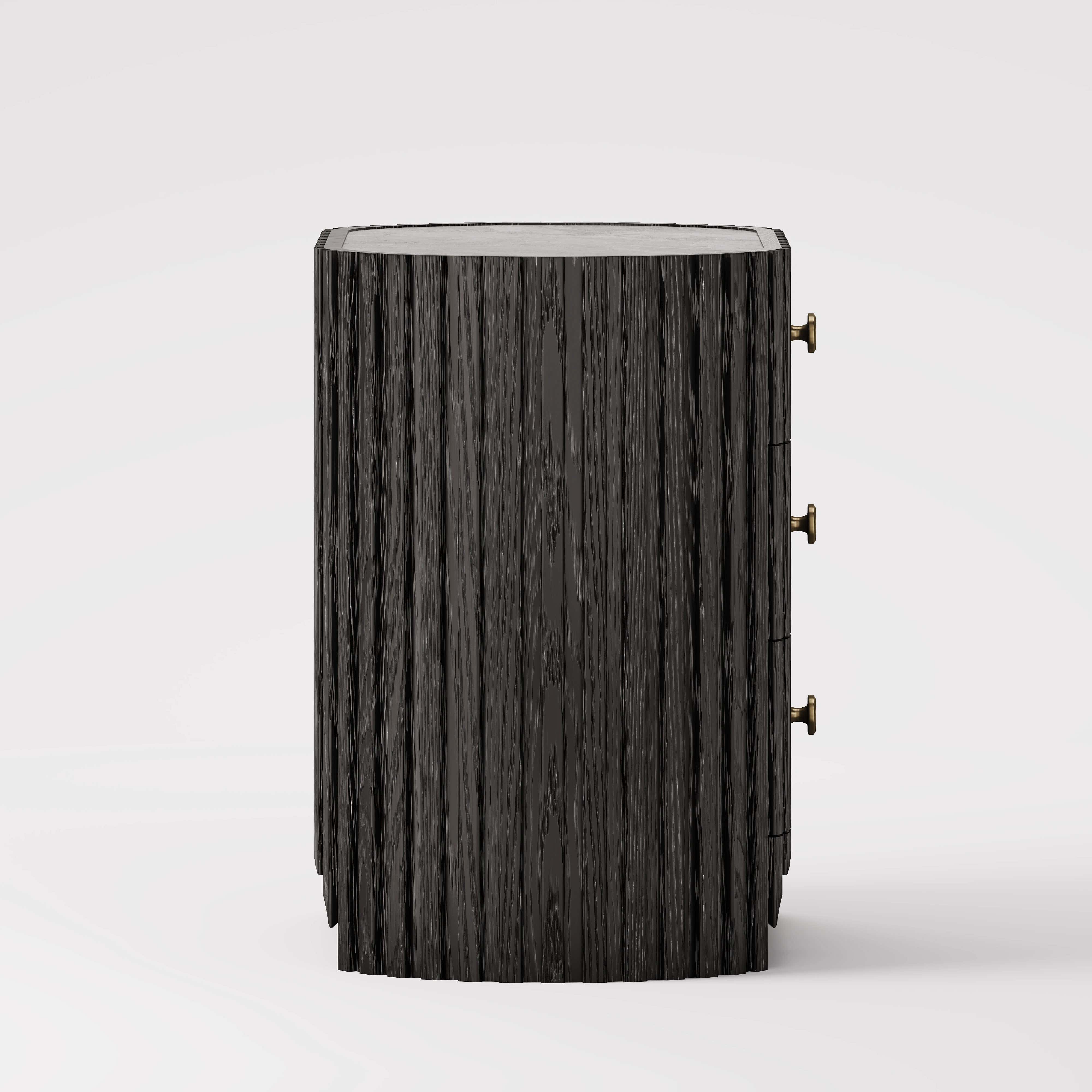 Sinclair Fluted Stone Nightstand 30"W