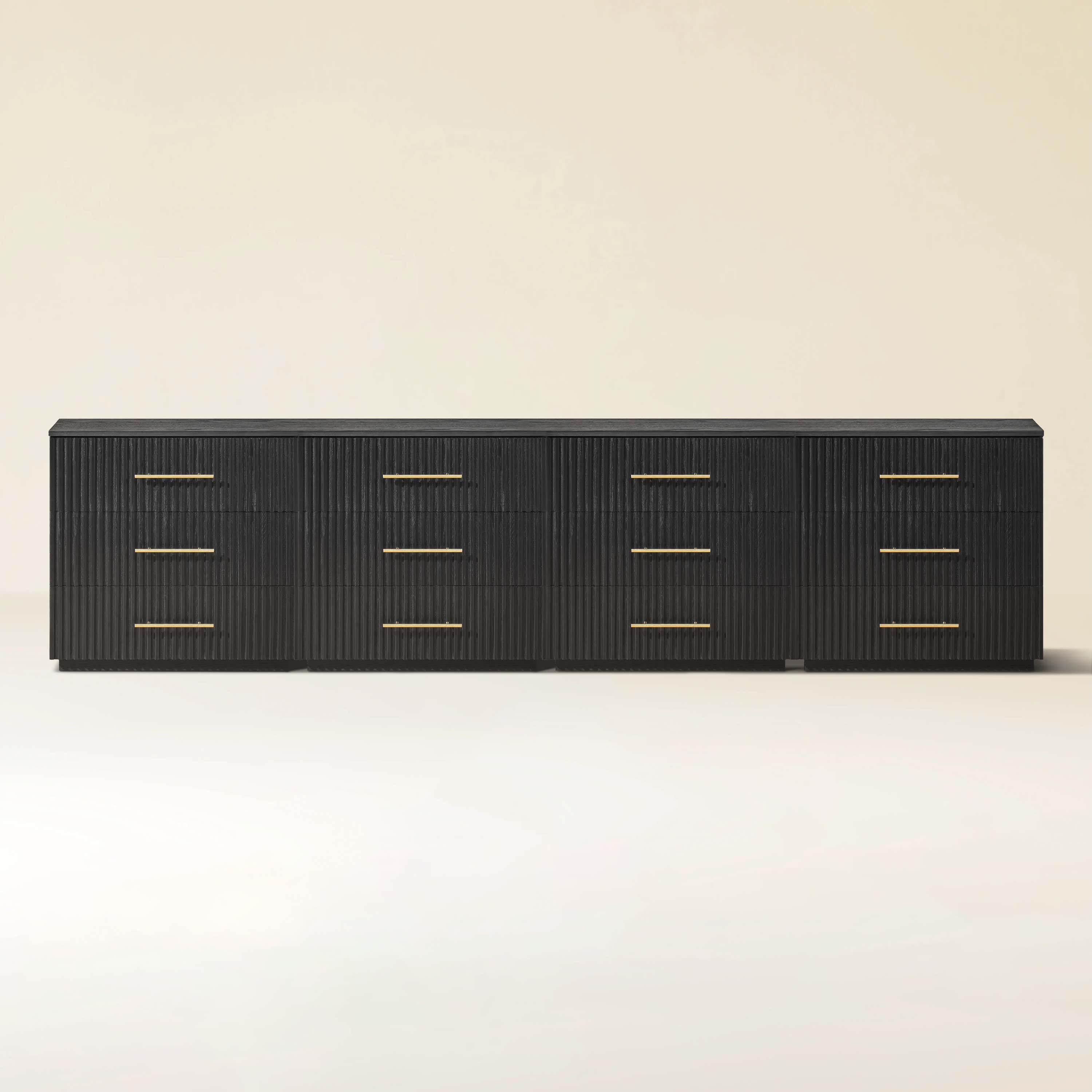 Holt 126" Oak 12-Drawer Chest(Set of 4)