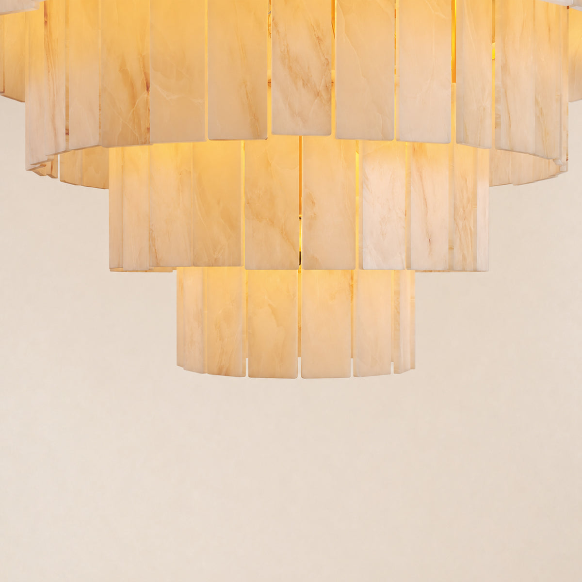 Montrava Alabaster Tiered Round Chandelier 60"D