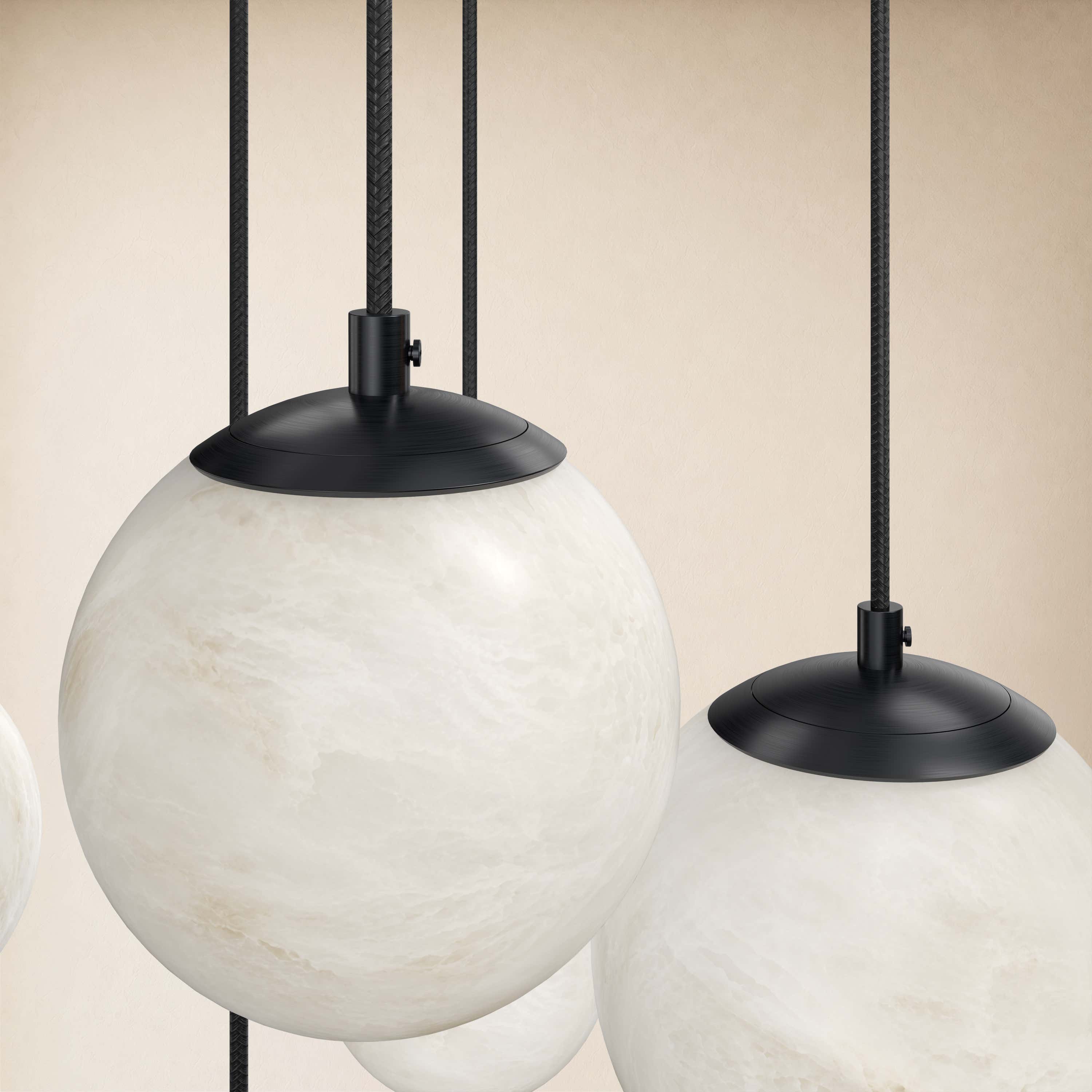Elviora Resin Alabaster Globe Round Chandelier