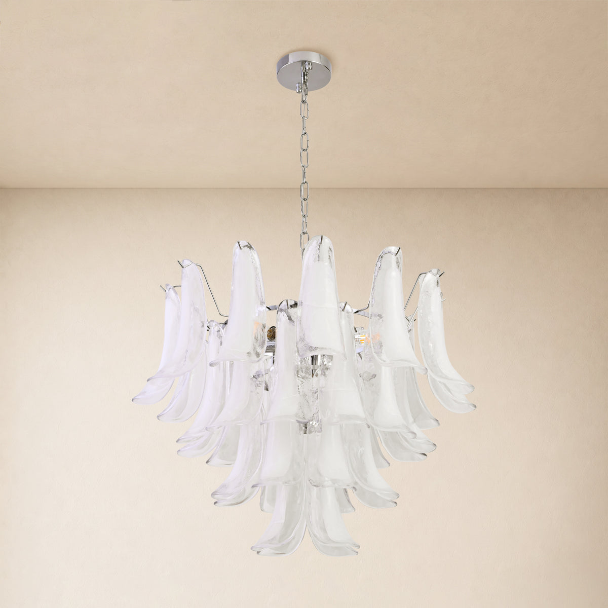 Nivelle Frosted Glass Round Chandelier 23.6"D