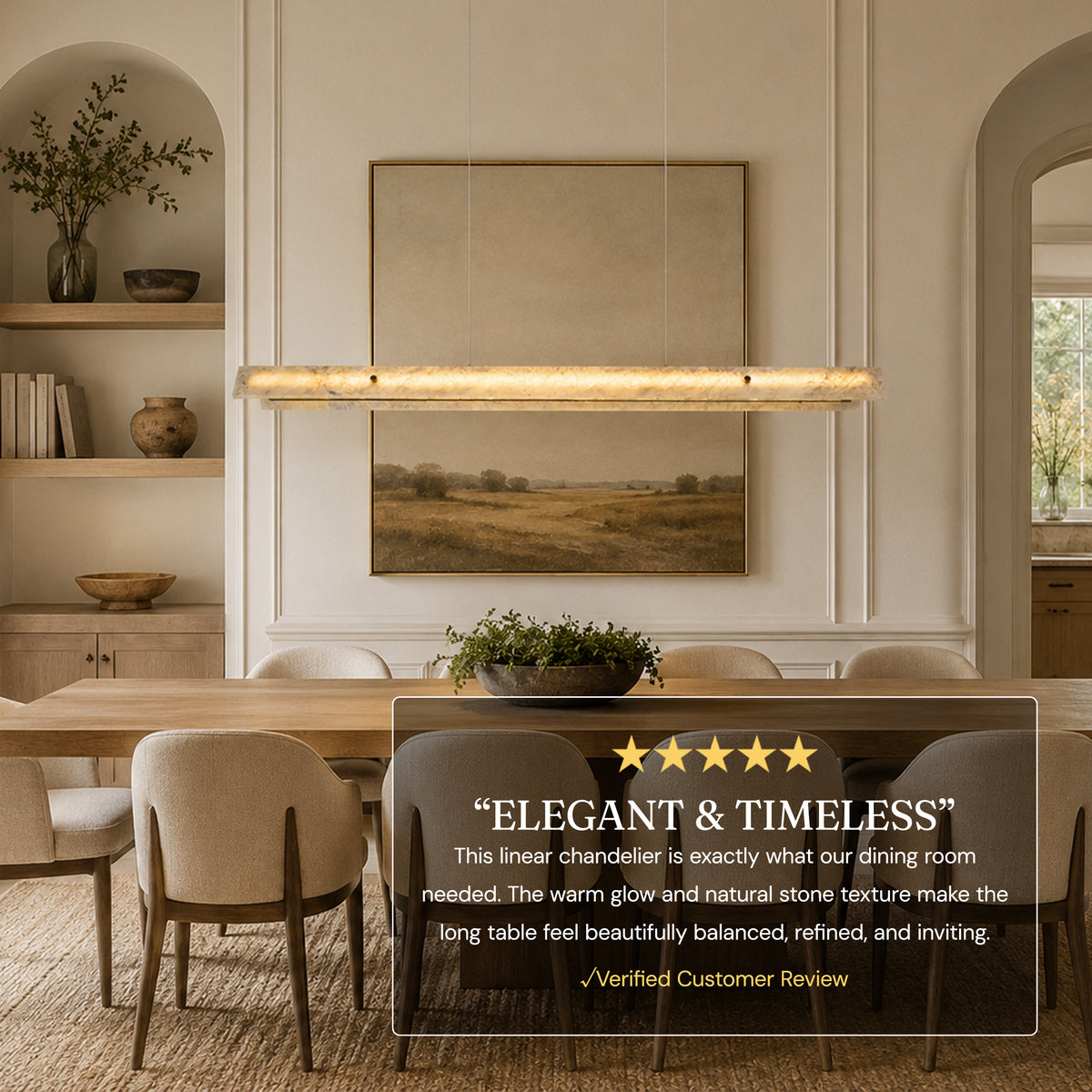Pietra Blue Marble Linear Chandelier 49.2"D