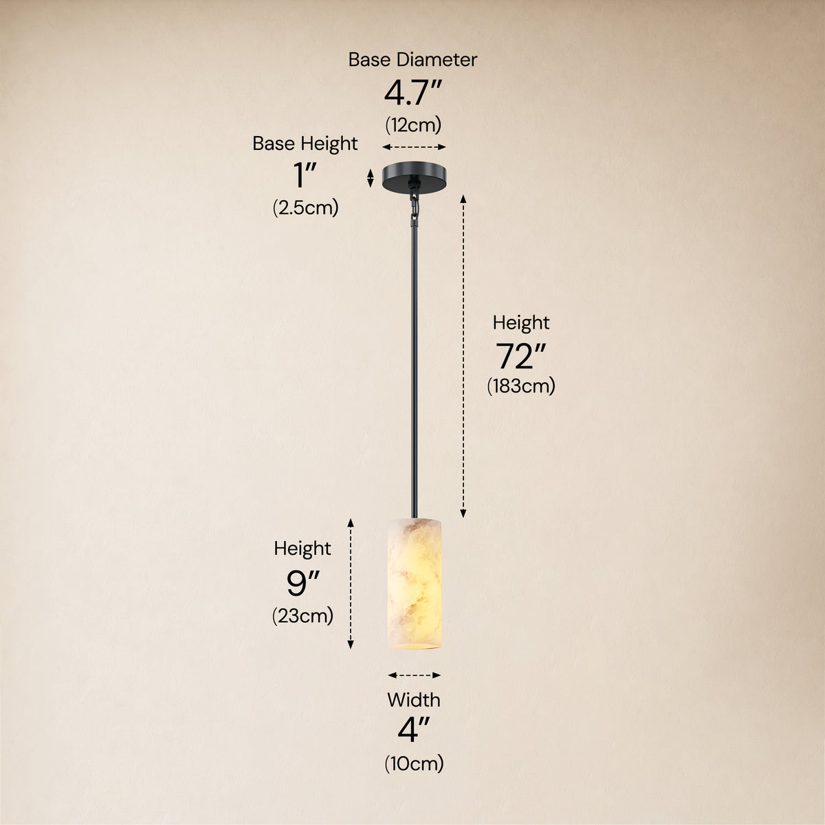 Calyndra Resin Cylinder Pendant 4"-7"W