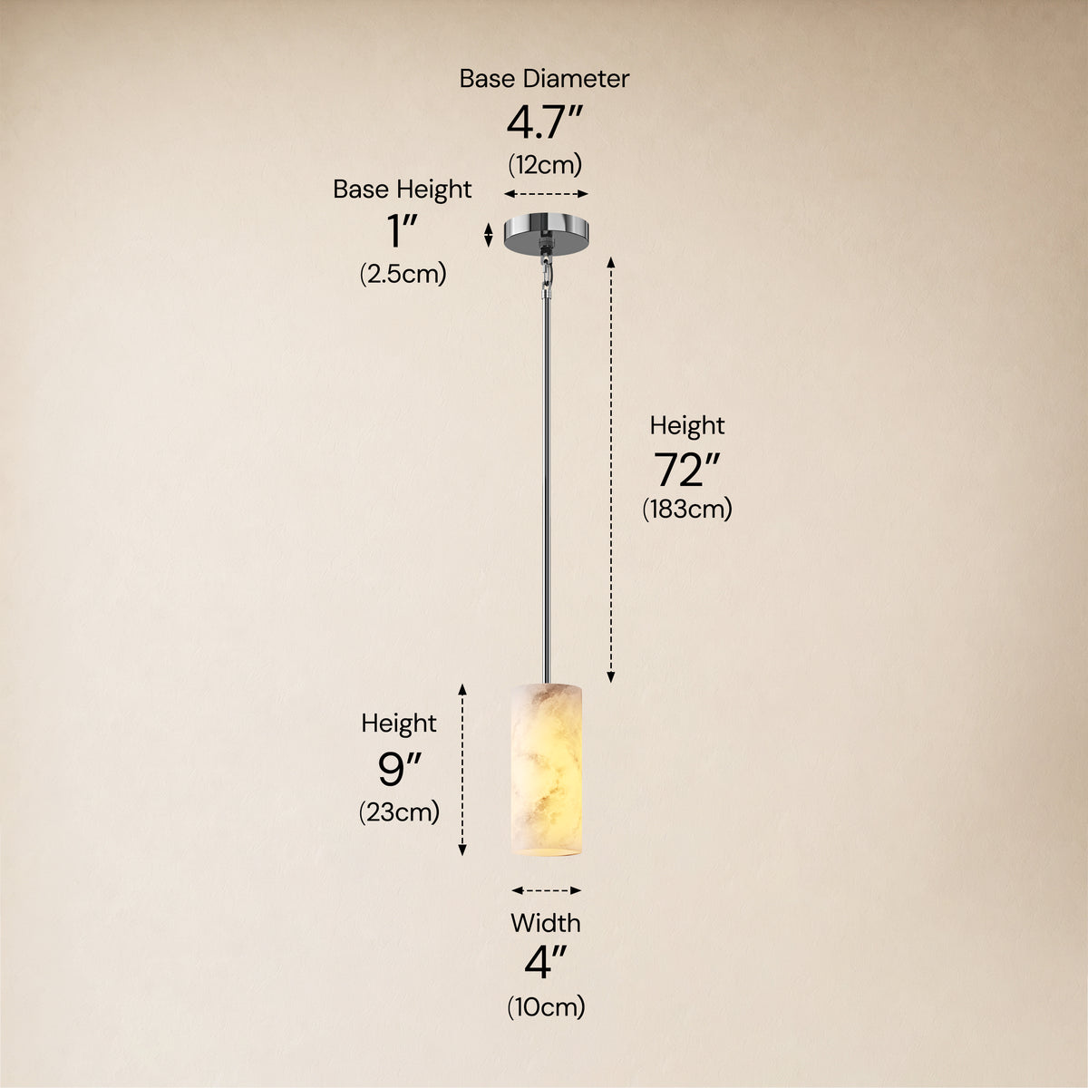 Calyndra Resin Cylinder Pendant 4"-7"W