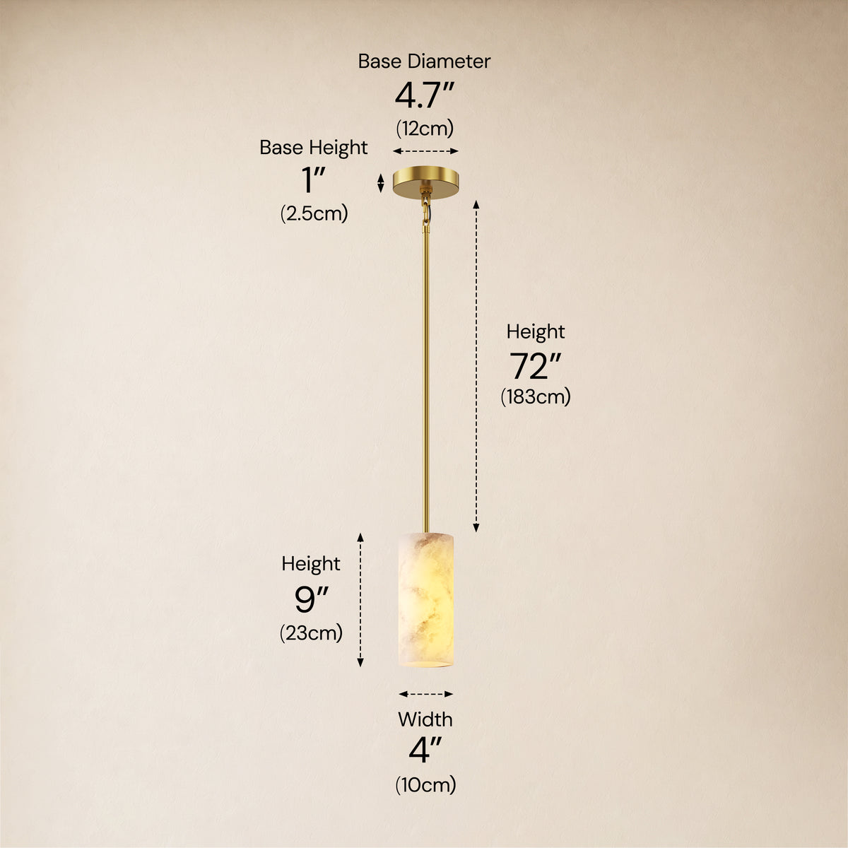 Calyndra Resin Cylinder Pendant 4"-7"W