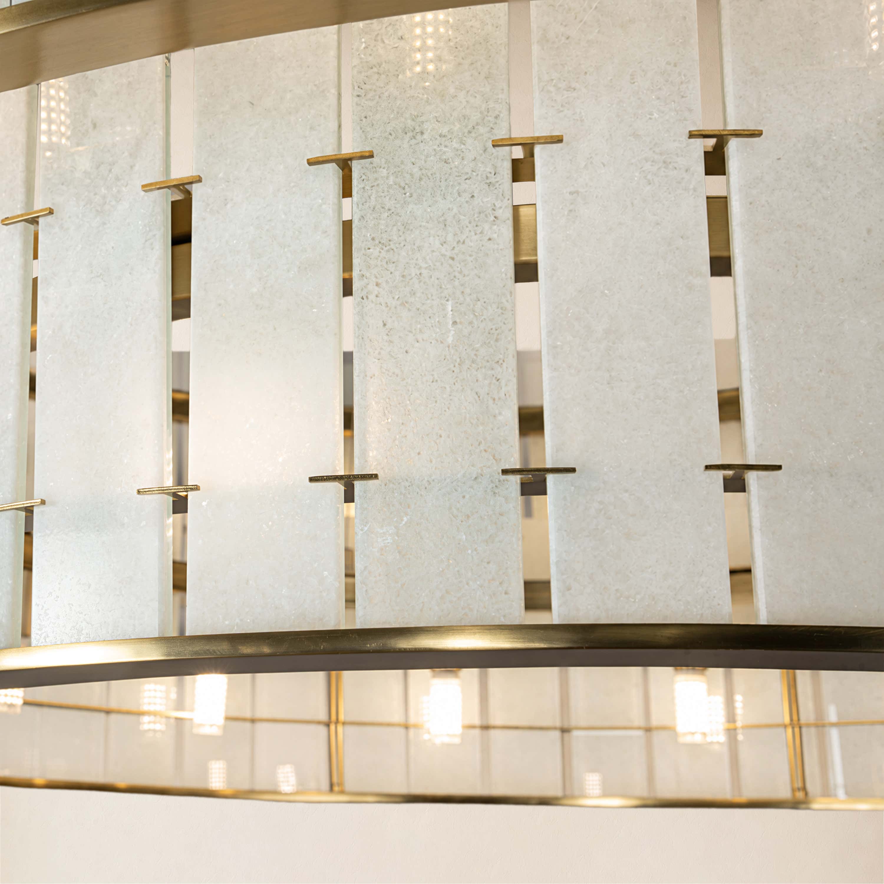 Pietra White Alabaster Tiered Drum Chandelier 33.4"D