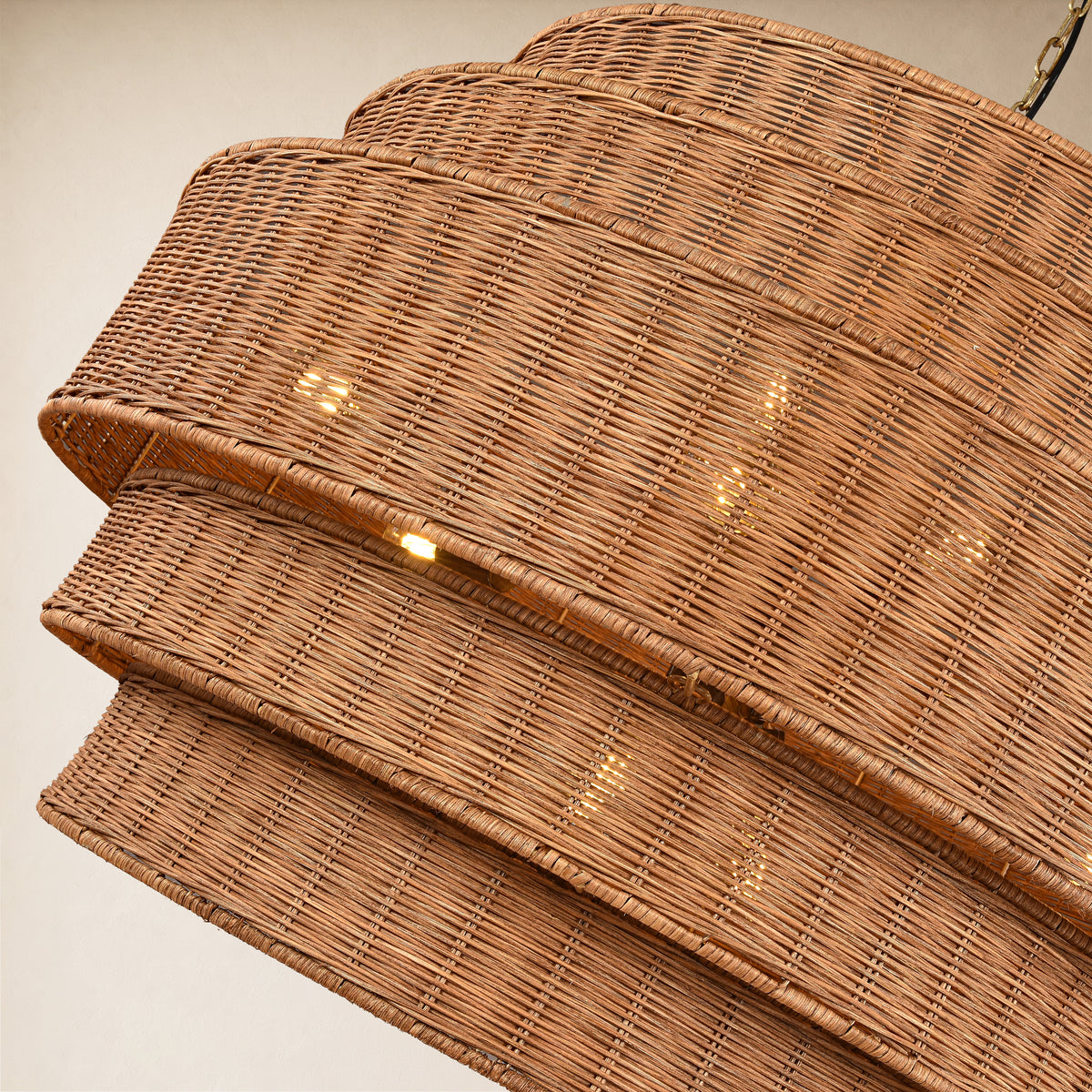 Cavana Rattan Tiered Round Chandelier 40.1"D