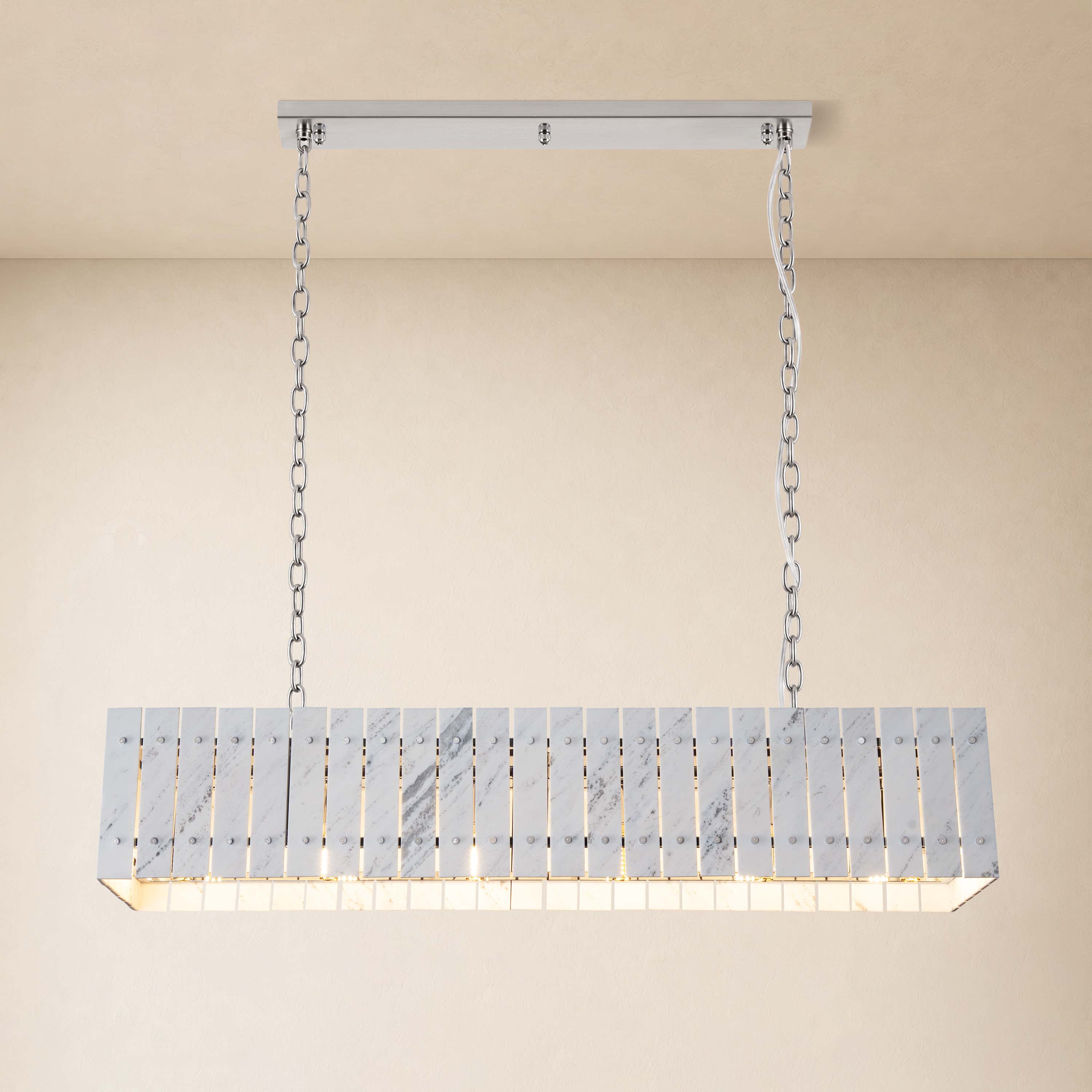 Pietra Marble Rectangular Chandelier 47.2"W