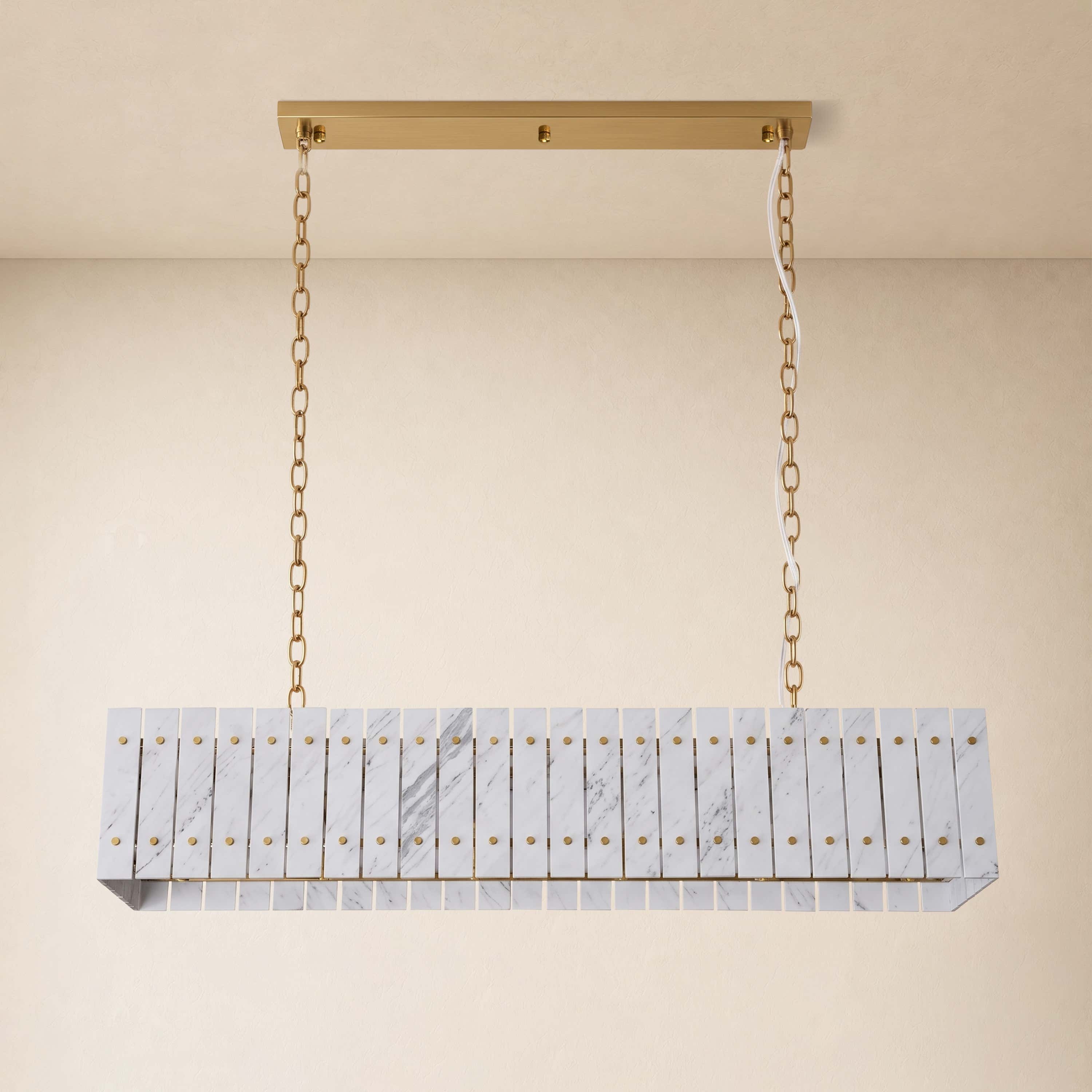 Pietra Marble Rectangular Chandelier 47.2"W