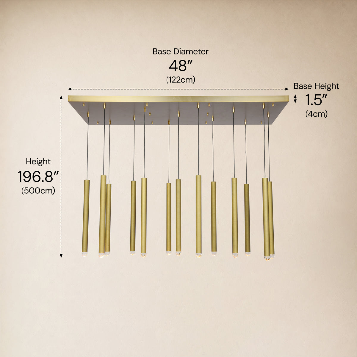 Lyrion Crystal Cylinder Linear Chandelier 48"W