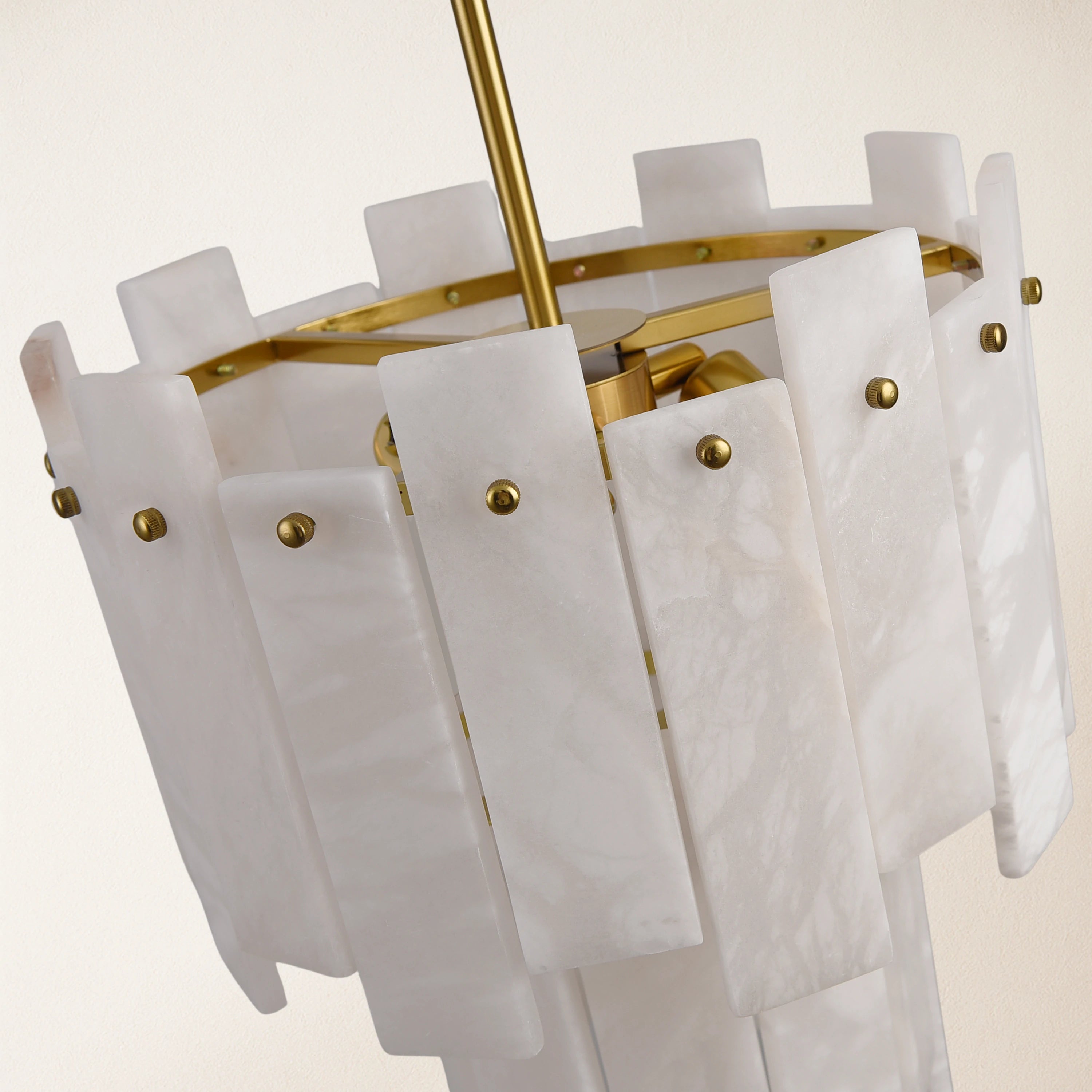 Nivislight Alabaster 2-Tier Round Pendant 13"