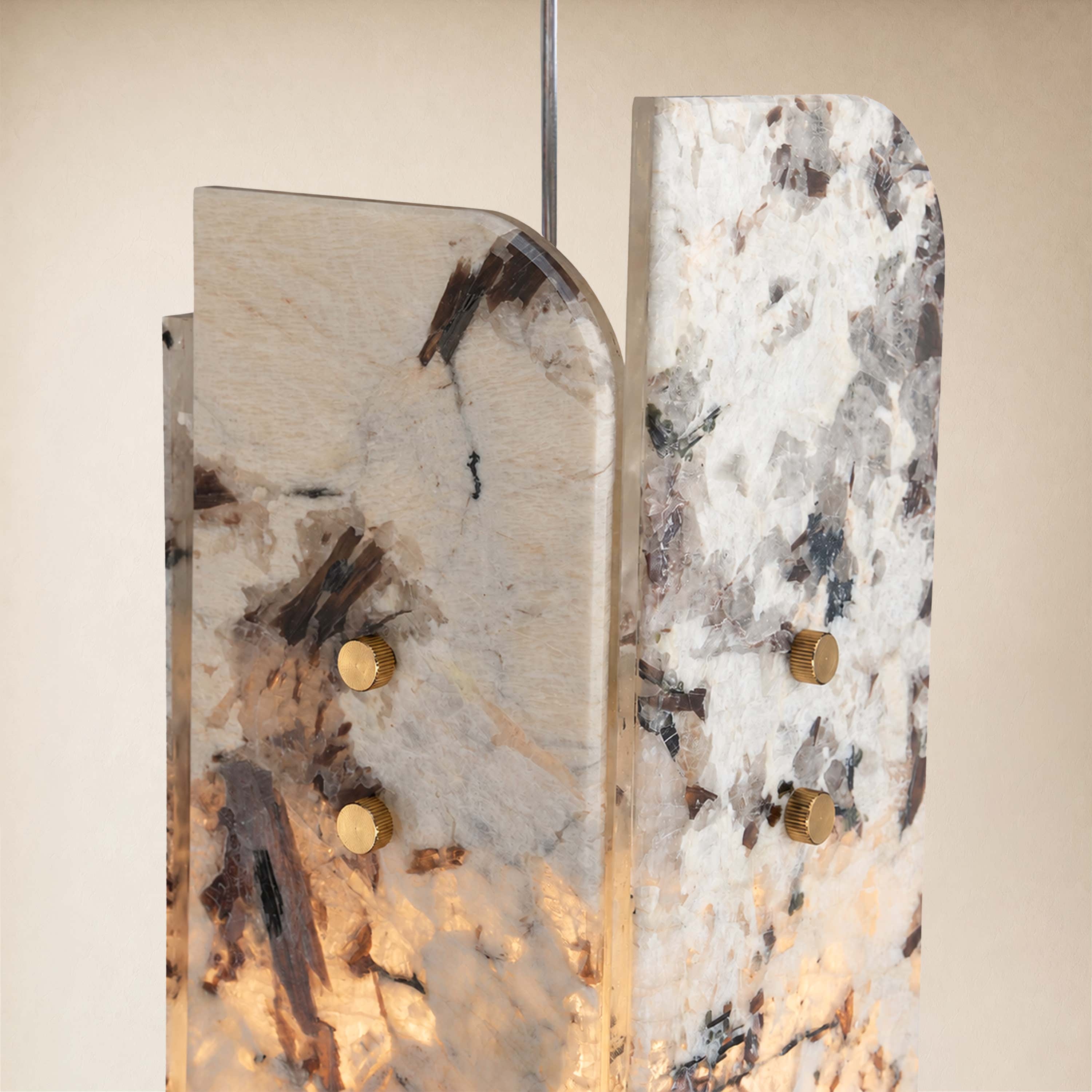 Pietra Snowland Stone Curved Pendant 5.9"D