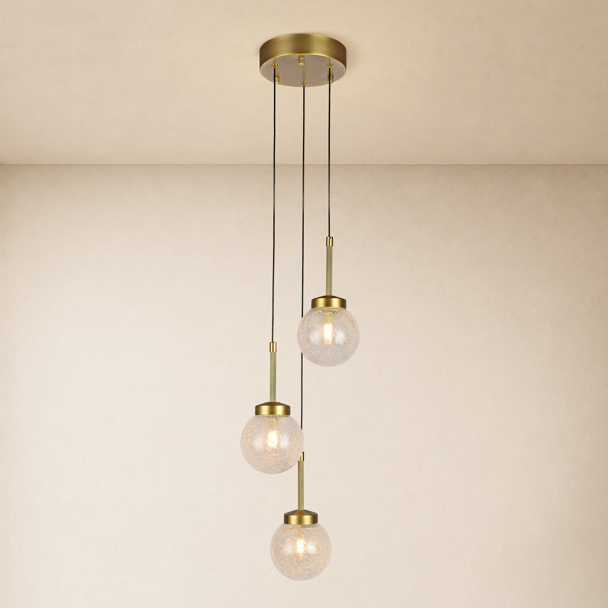 Liorenne Bubble Glass Globe Cluster Chandelier 7"D