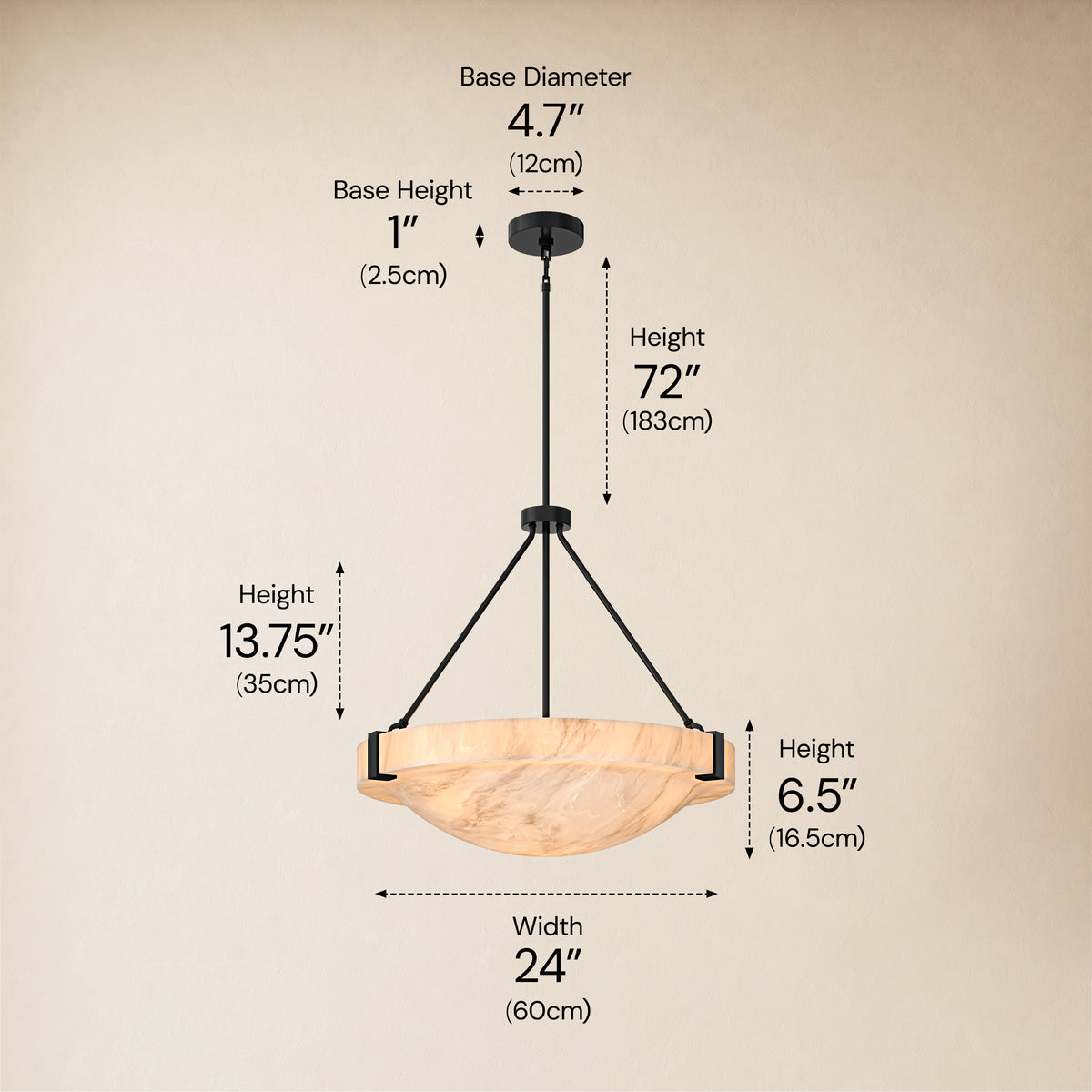 Noverelle Resin Dome Chandelier 18"-30"D