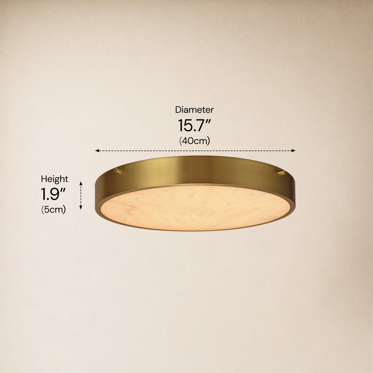 Roselyn Alabaster Round Flush Mount 16"D