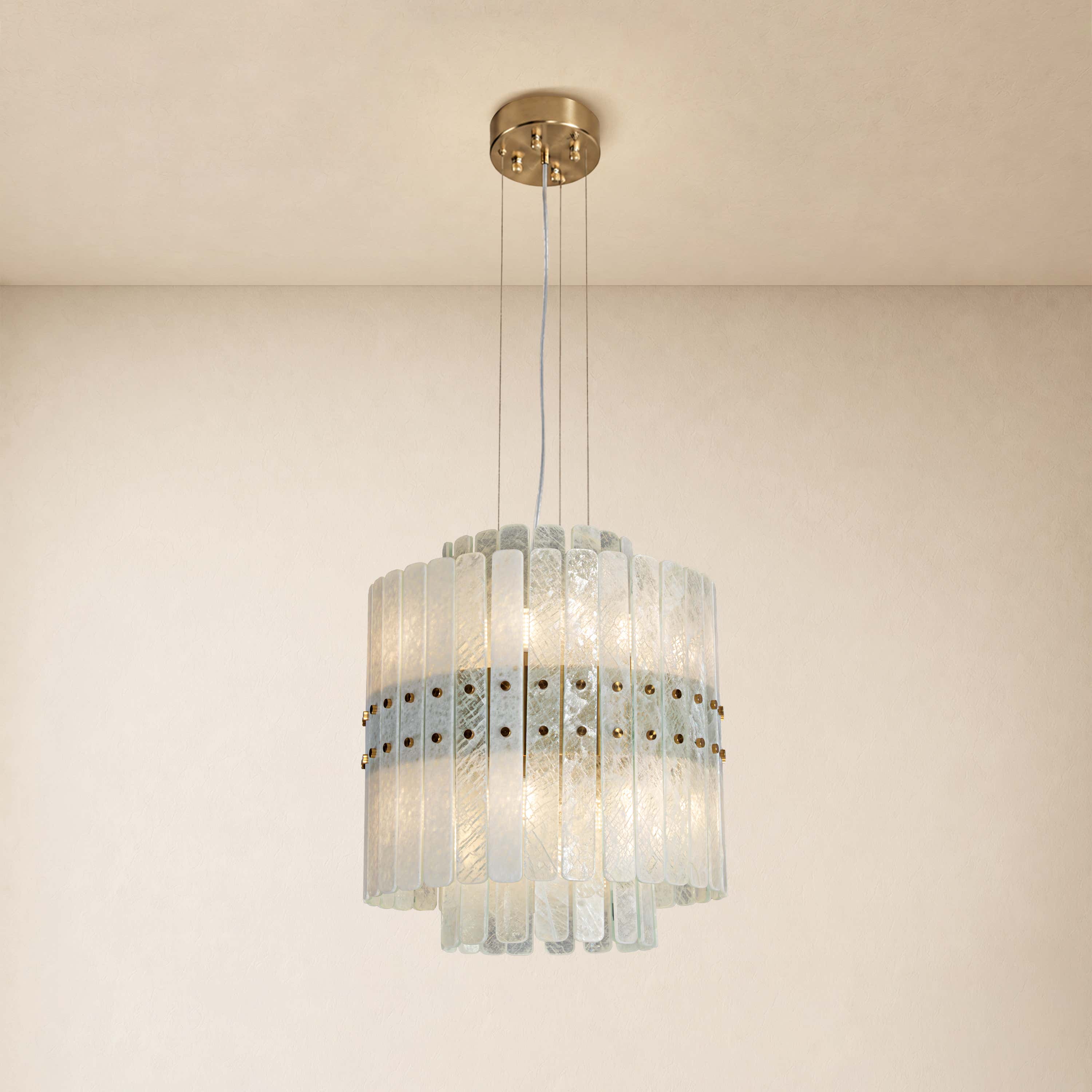 Pietra Crystal Tiered Chandelier 15.7"D