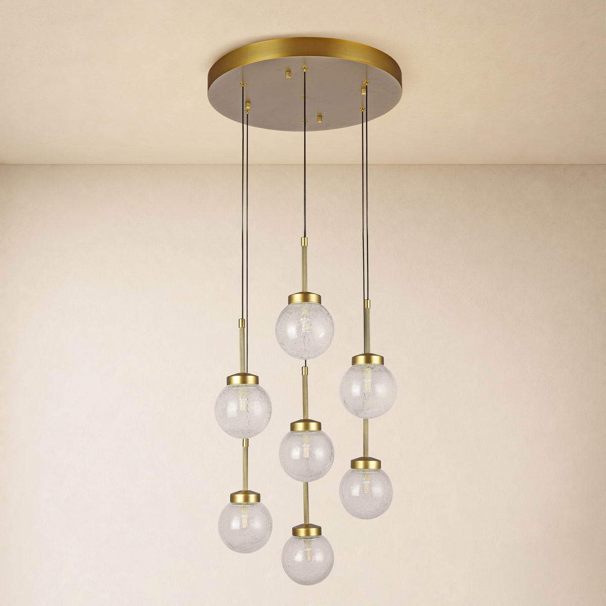 Liorenne Bubble Glass Globe Cluster Chandelier 18"D