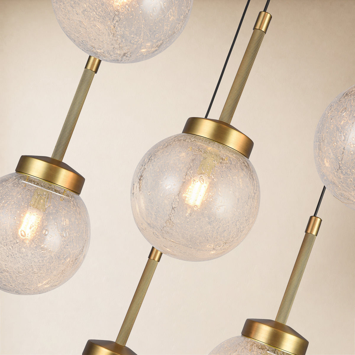 Liorenne Bubble Glass Globe Cluster Chandelier 18"D
