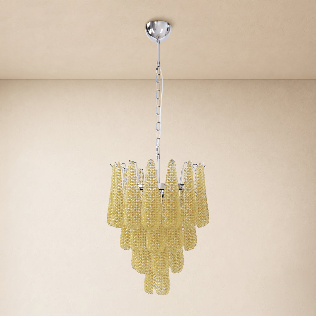 Veloria Textured Glass Tiered Round Chandelier 18"D