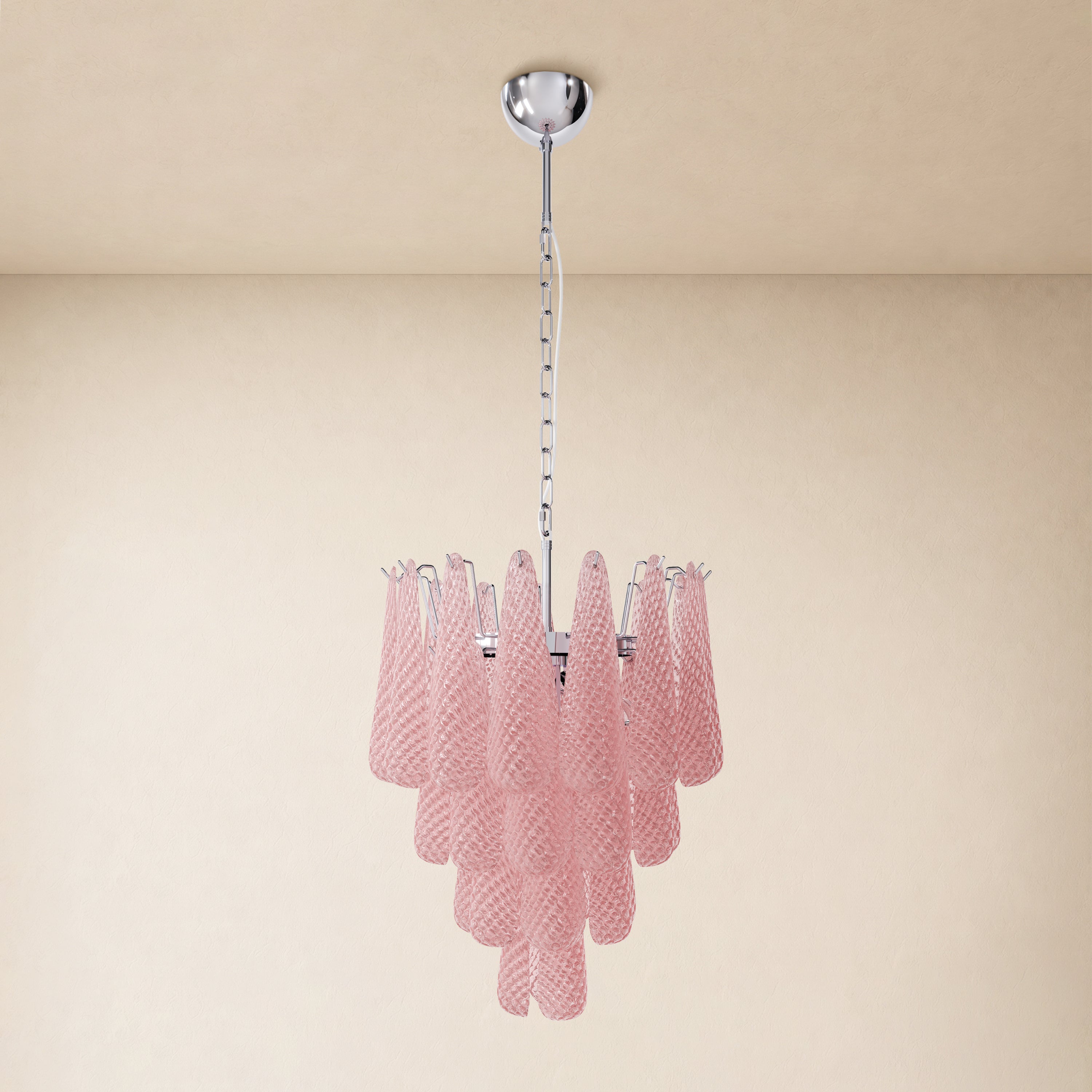 Veloria Textured Glass Tiered Round Chandelier 18"D