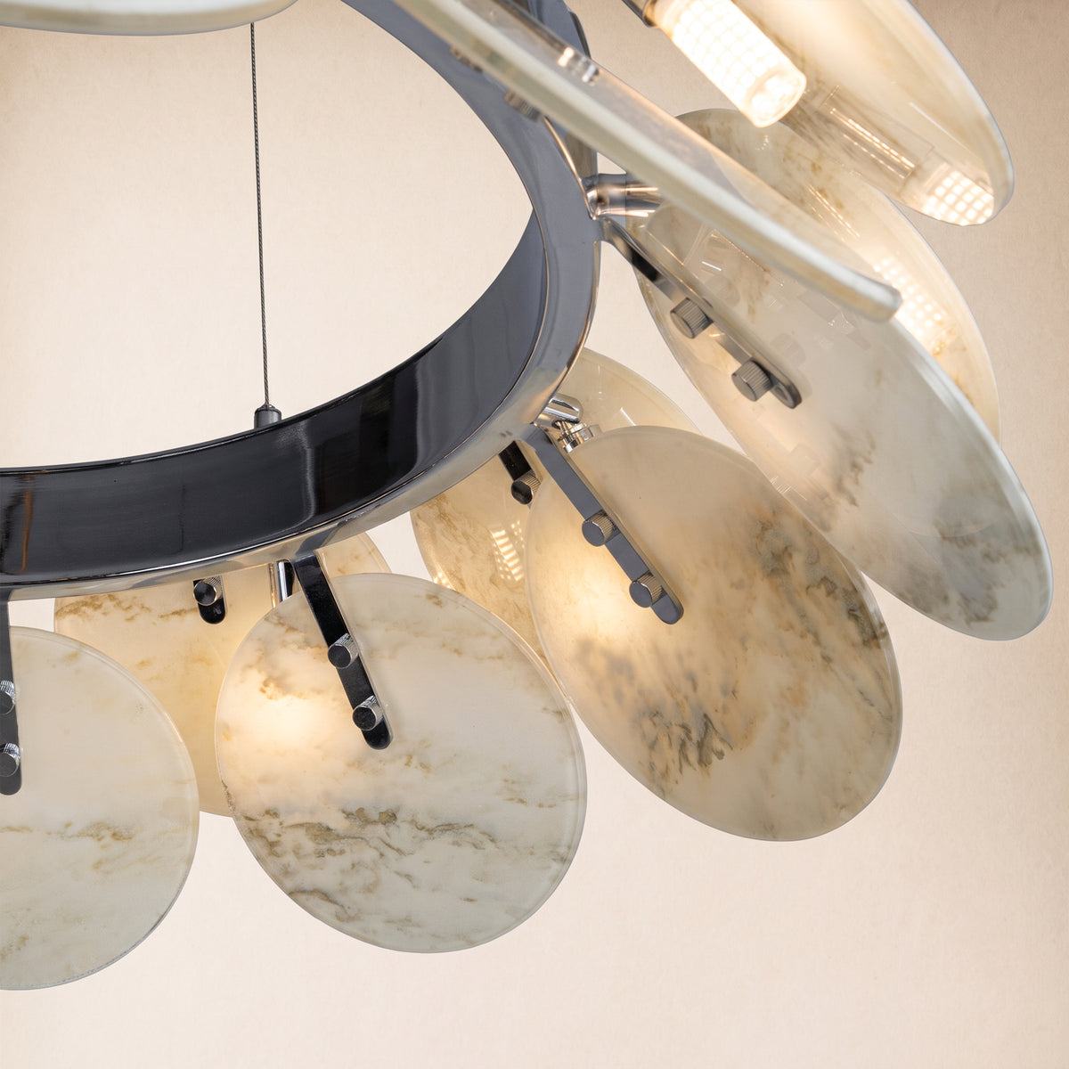 Pietra Landscape Marble Disc Chandelier 31.4"D