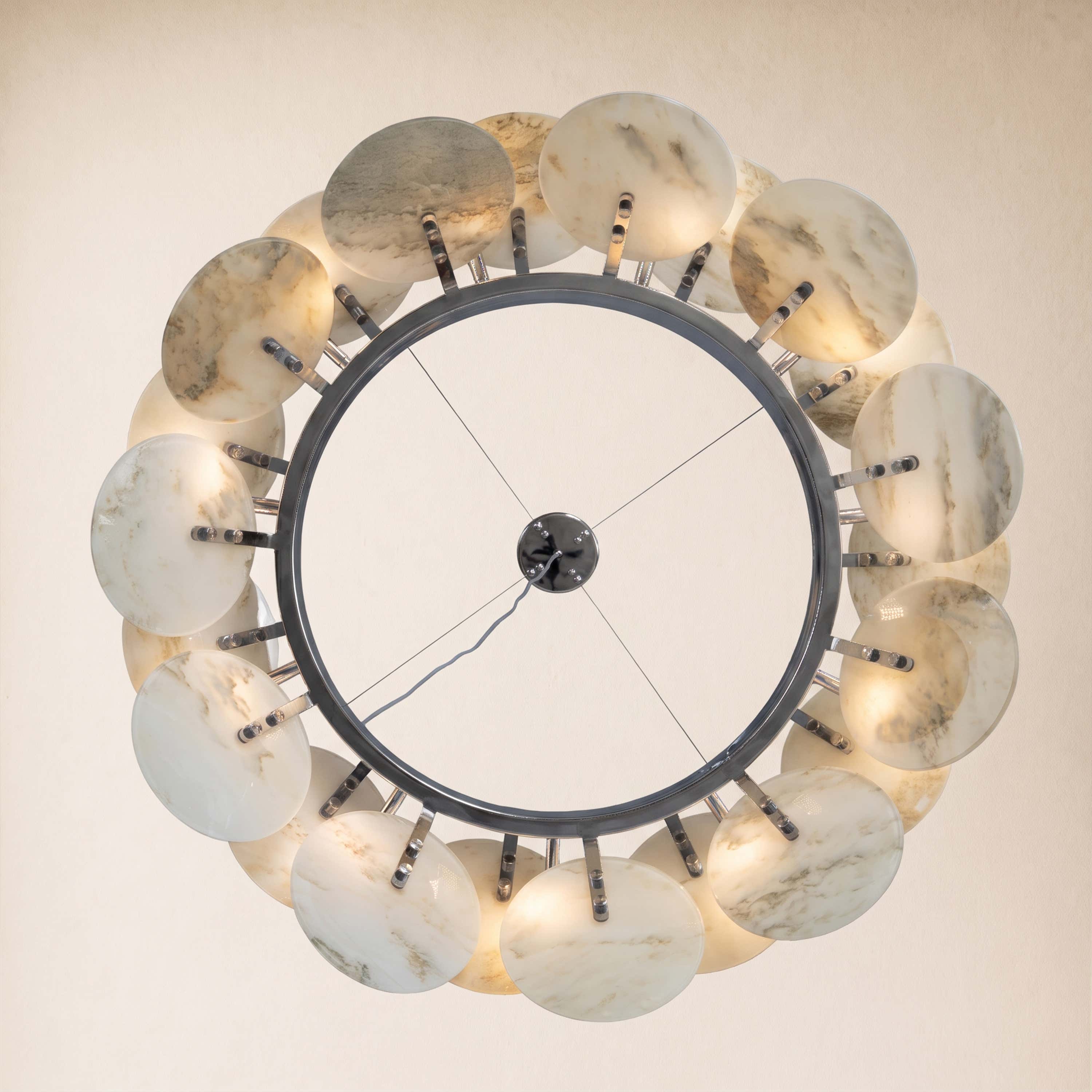 Pietra Marble Disc Chandelier 31.4"D