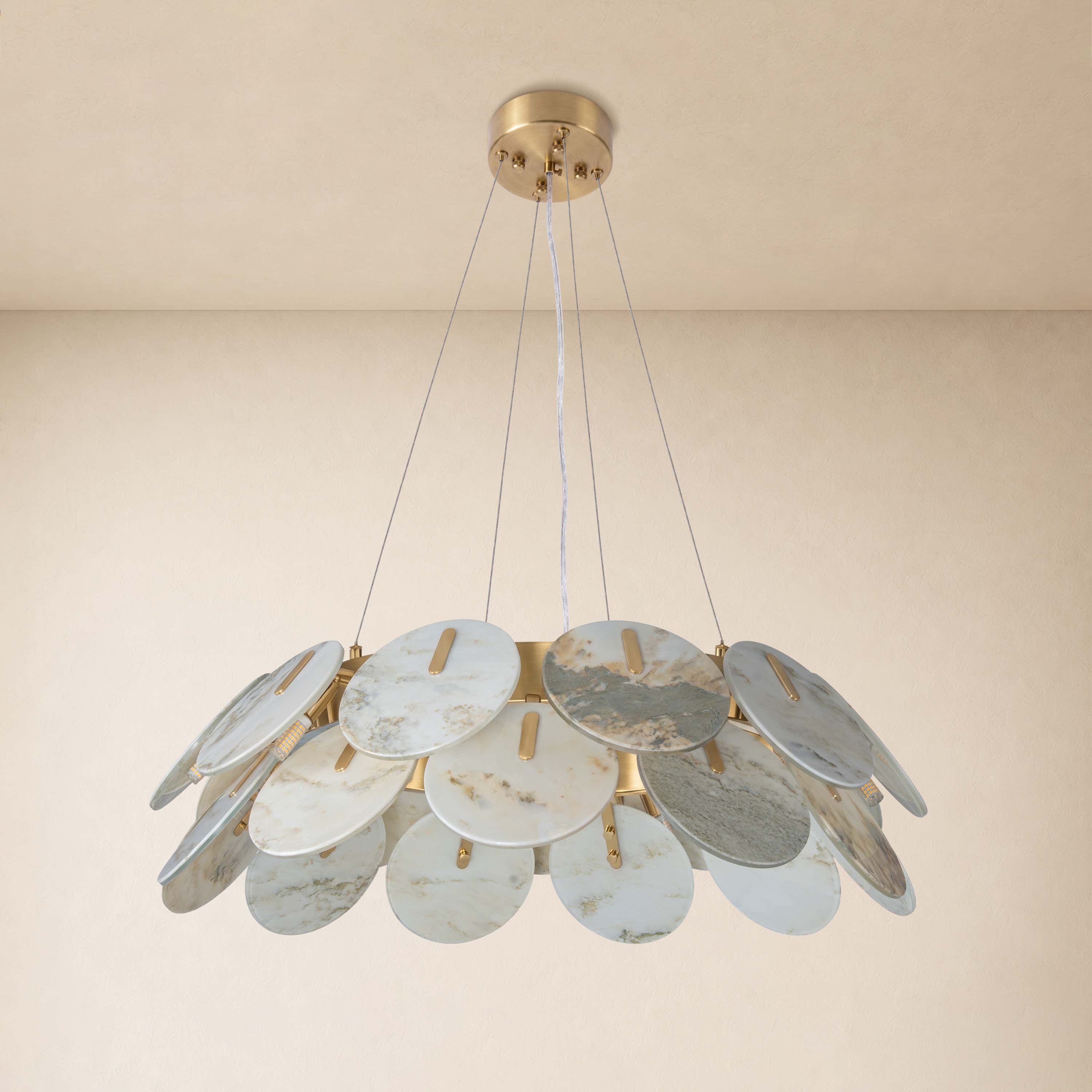 Pietra Marble Disc Chandelier 31.4"D