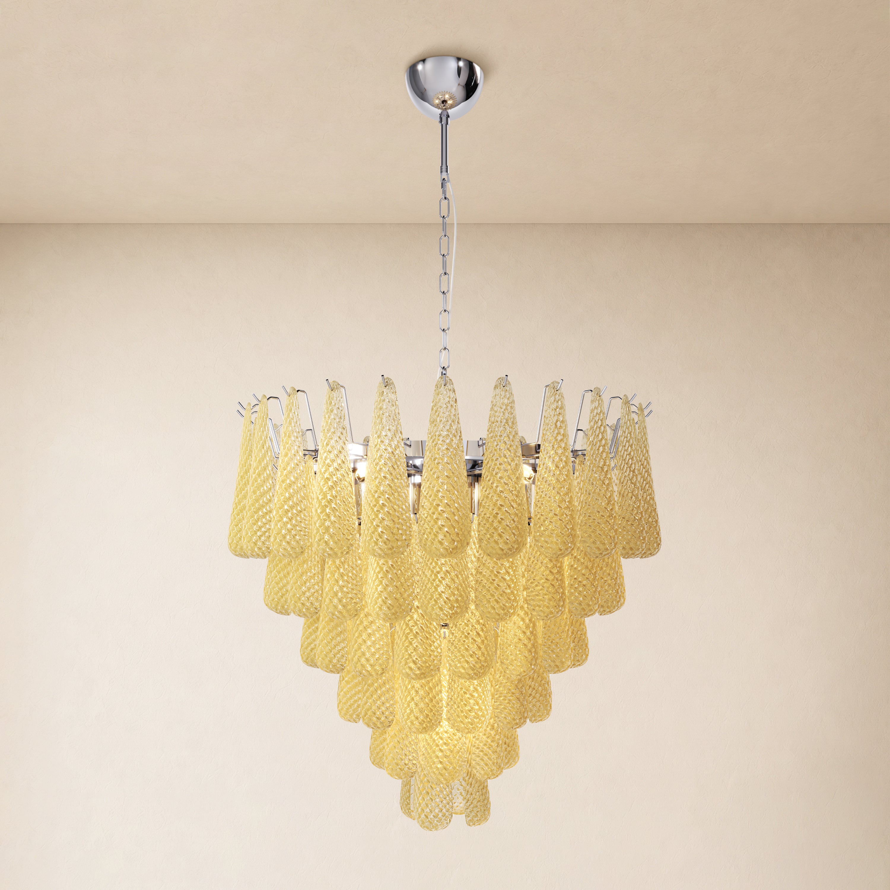 Veloria Textured Glass Tiered Round Chandelier 32"D