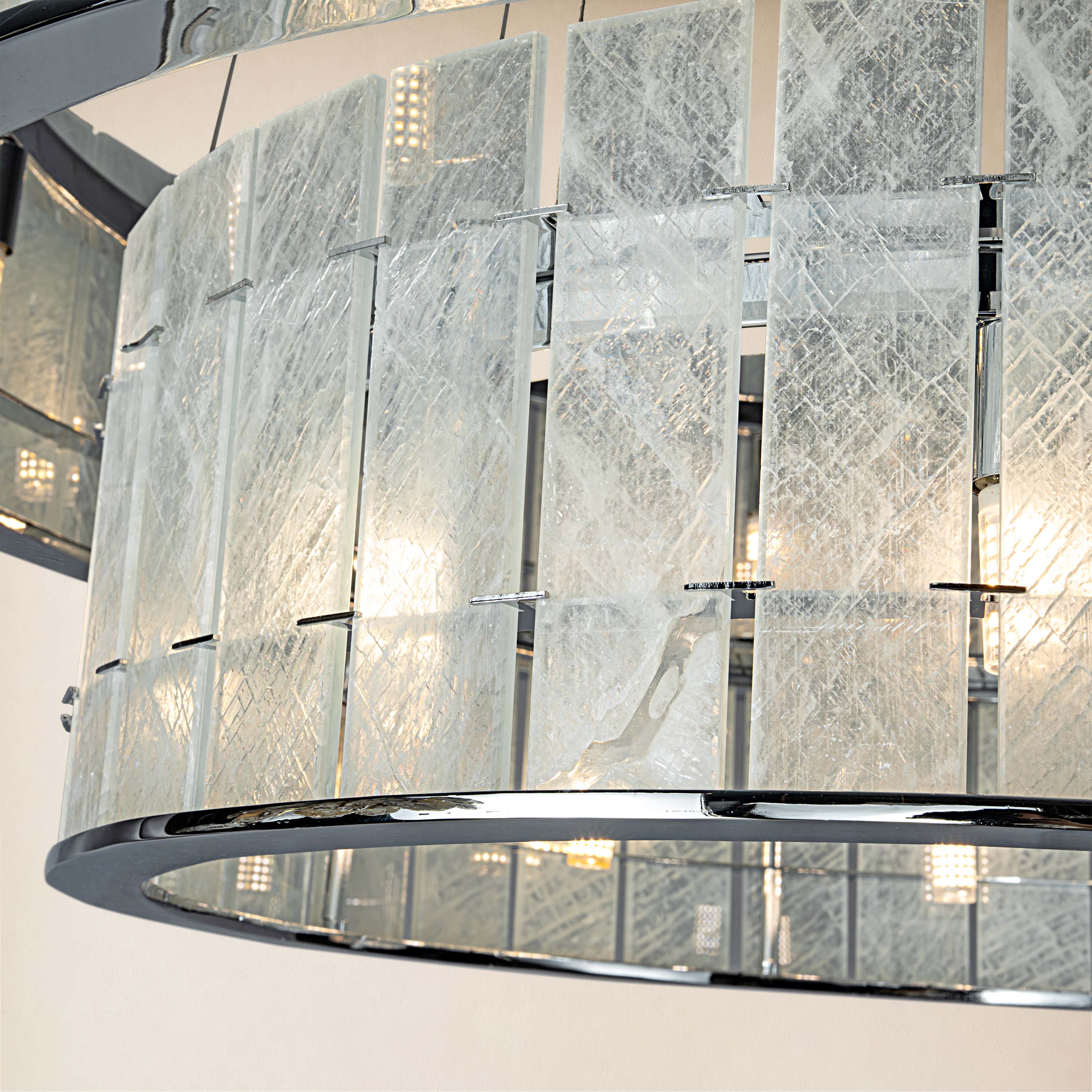 Pietra Clear Crystal Round Drum Chandelier 33.4"D
