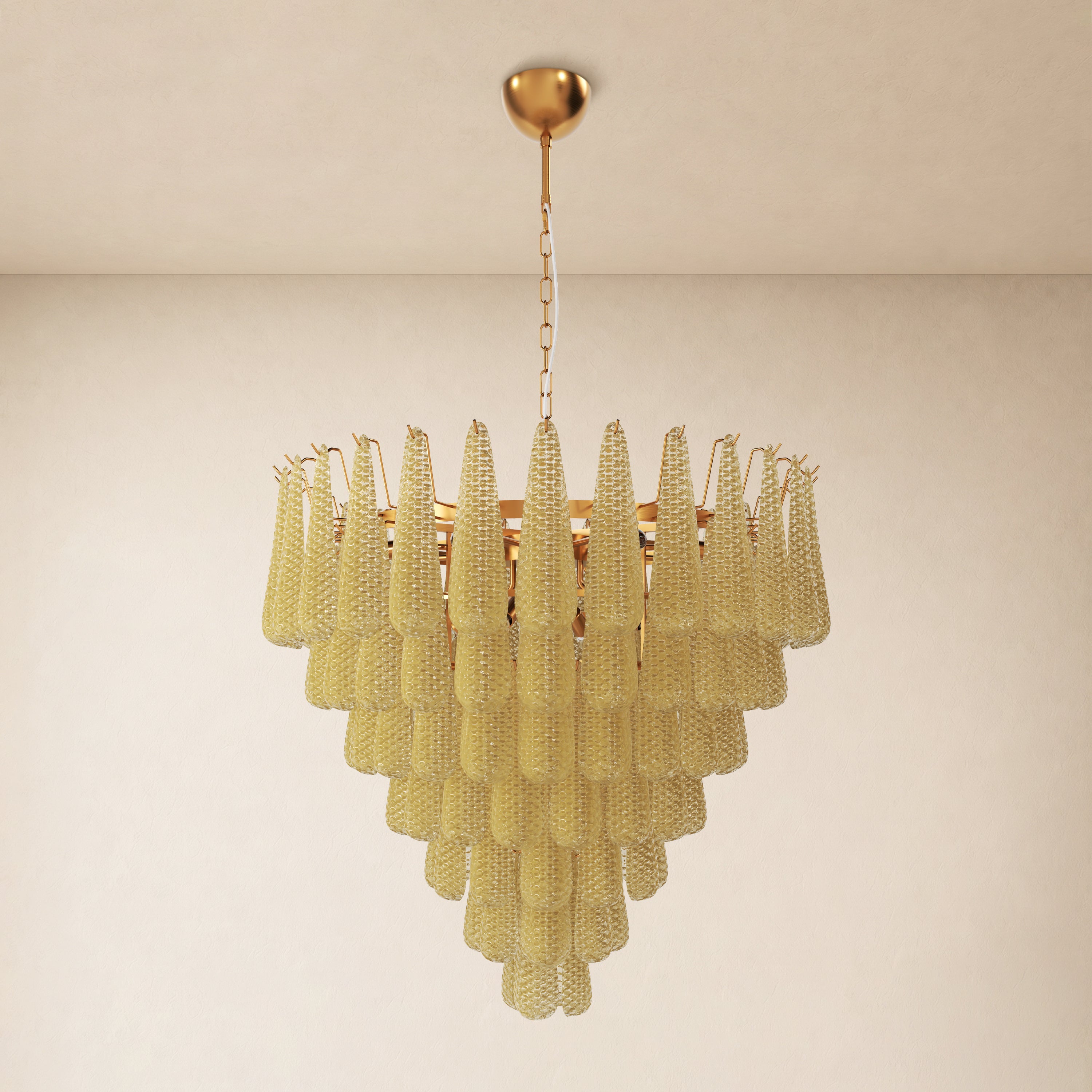 Veloria Textured Glass Tiered Round Chandelier 36"D