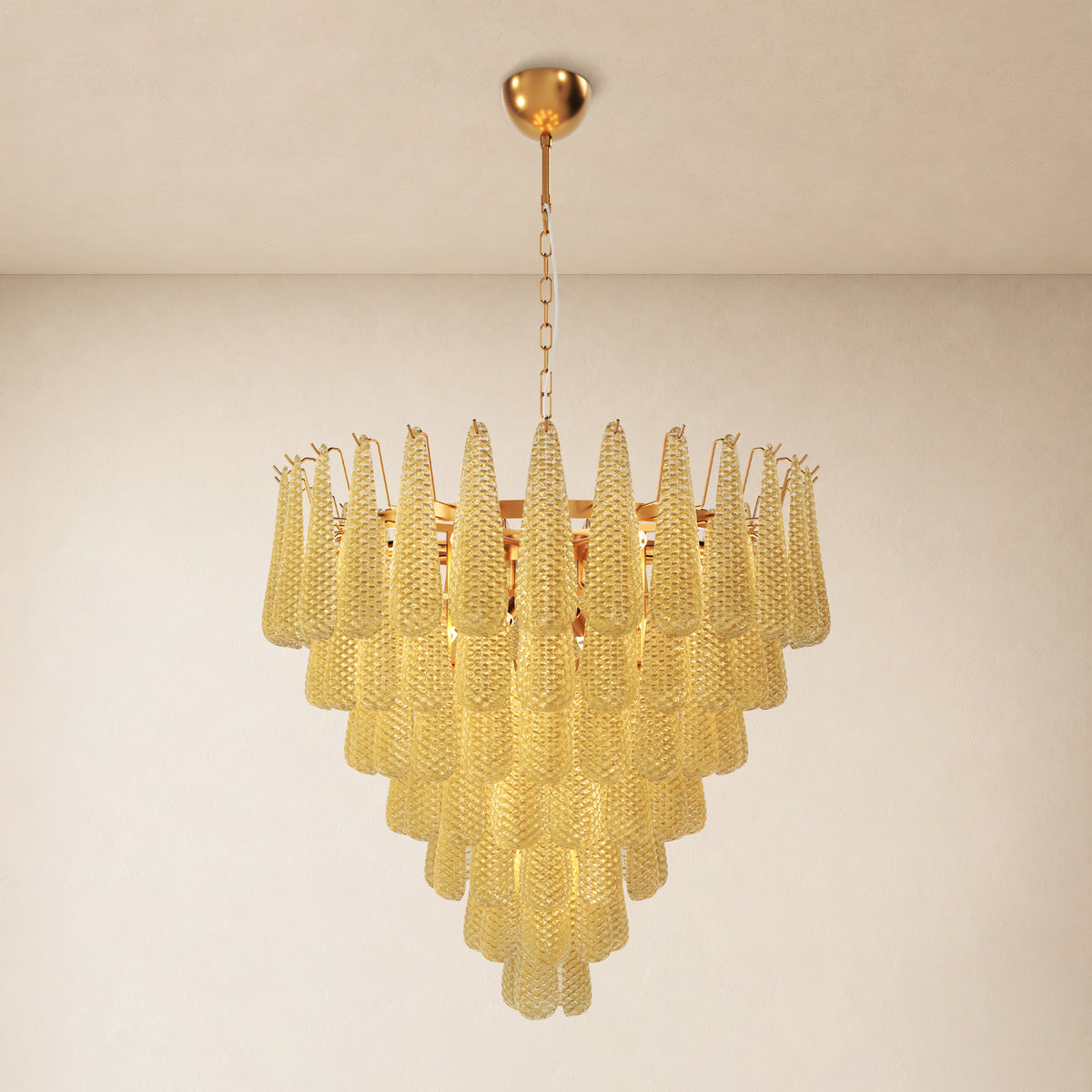 Veloria Textured Glass Tiered Round Chandelier 36"D