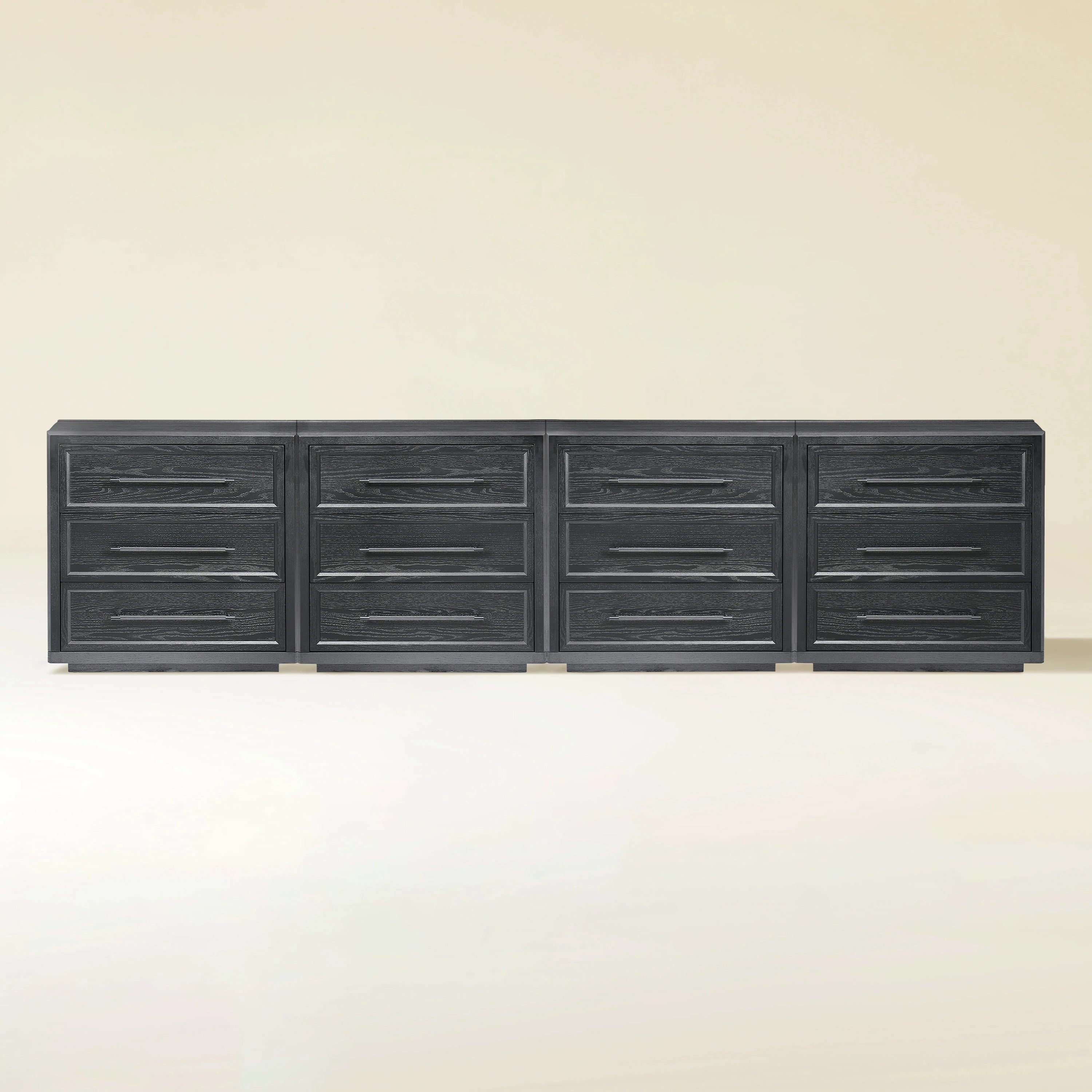 Alvar 126″ Oak 12-Drawer Chest(Set of 4)