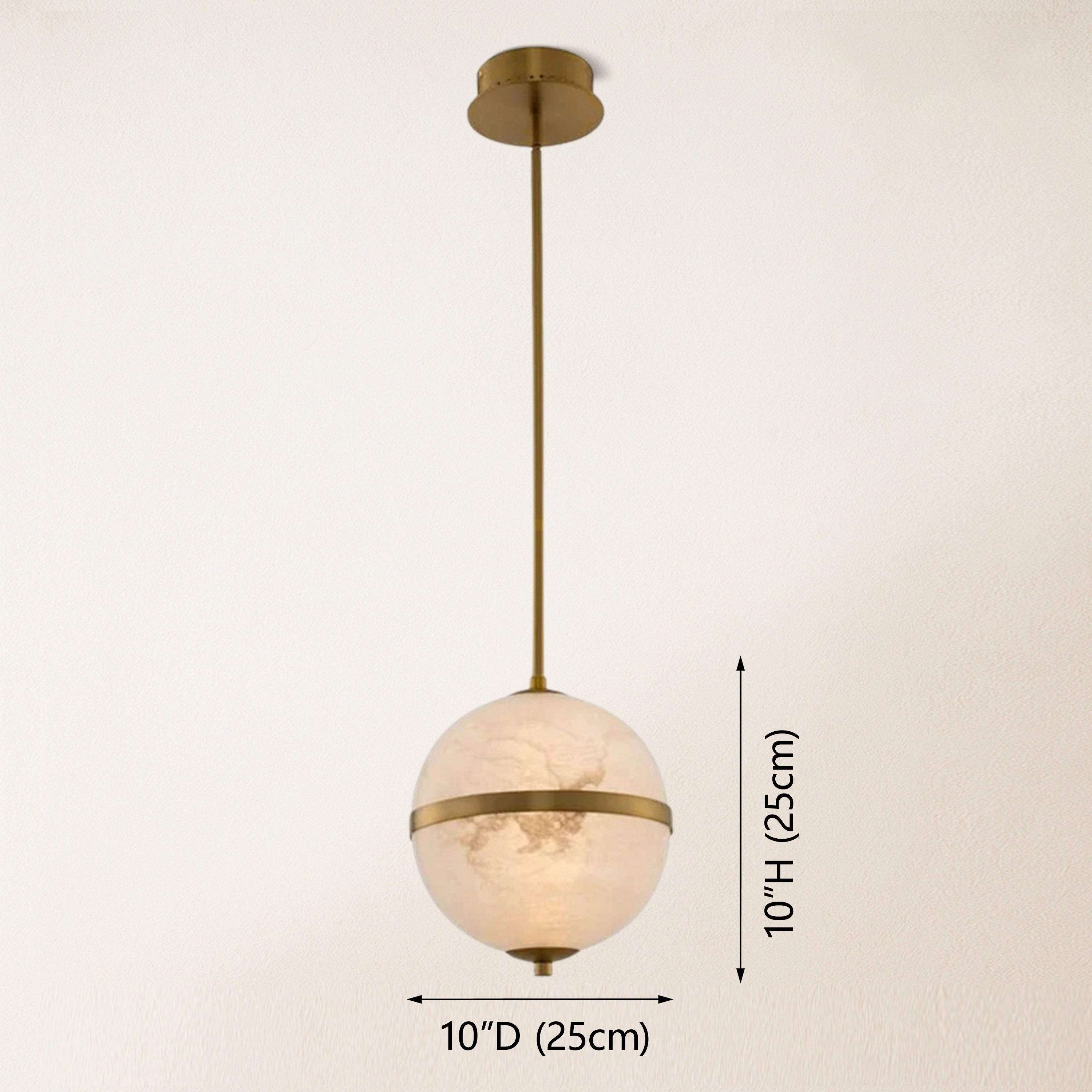 Dadaly Alabaster Small Art Canterbury LED Mini Pendant 10"