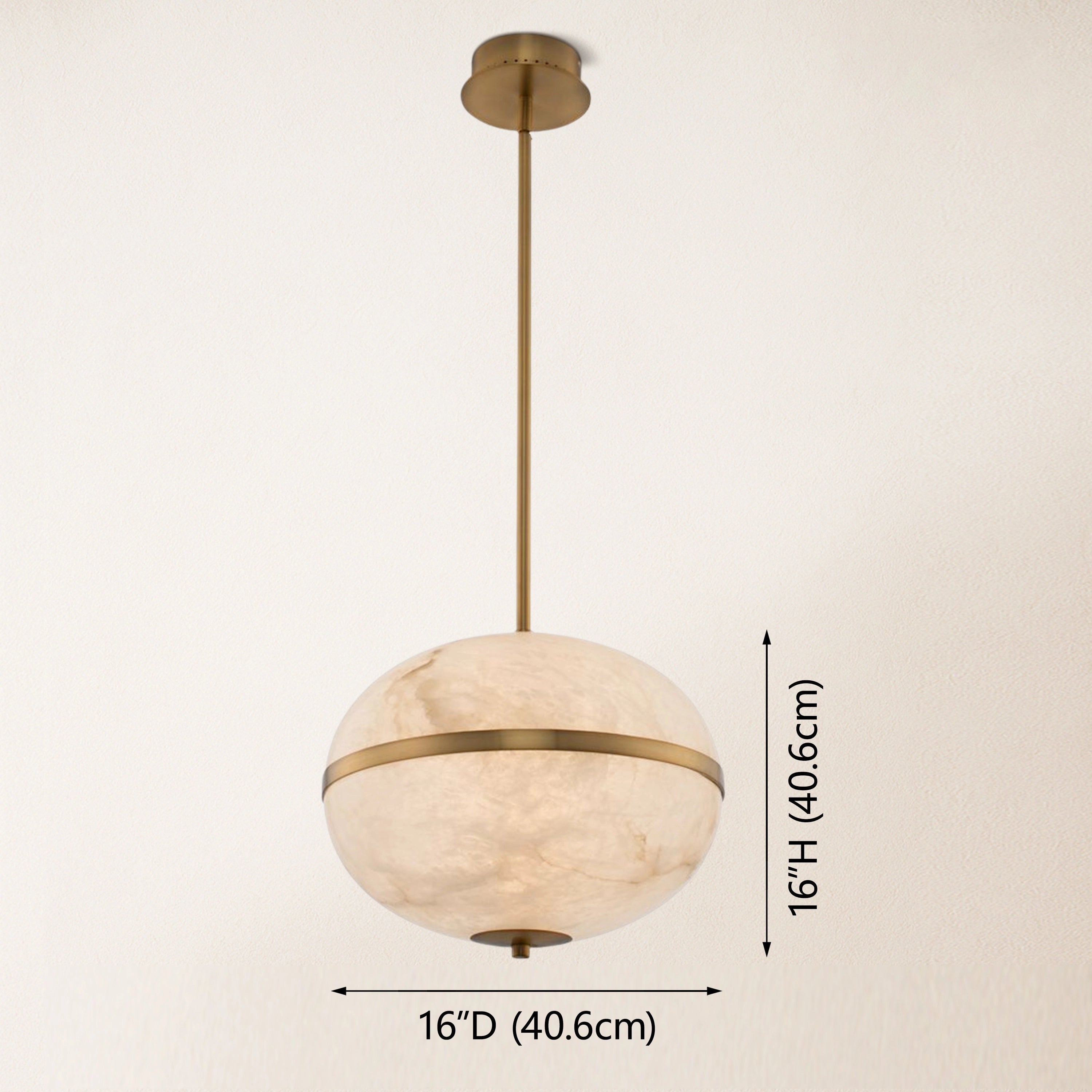 Dadaly Alabaster Small Art Canterbury LED Mini Pendant 16"H