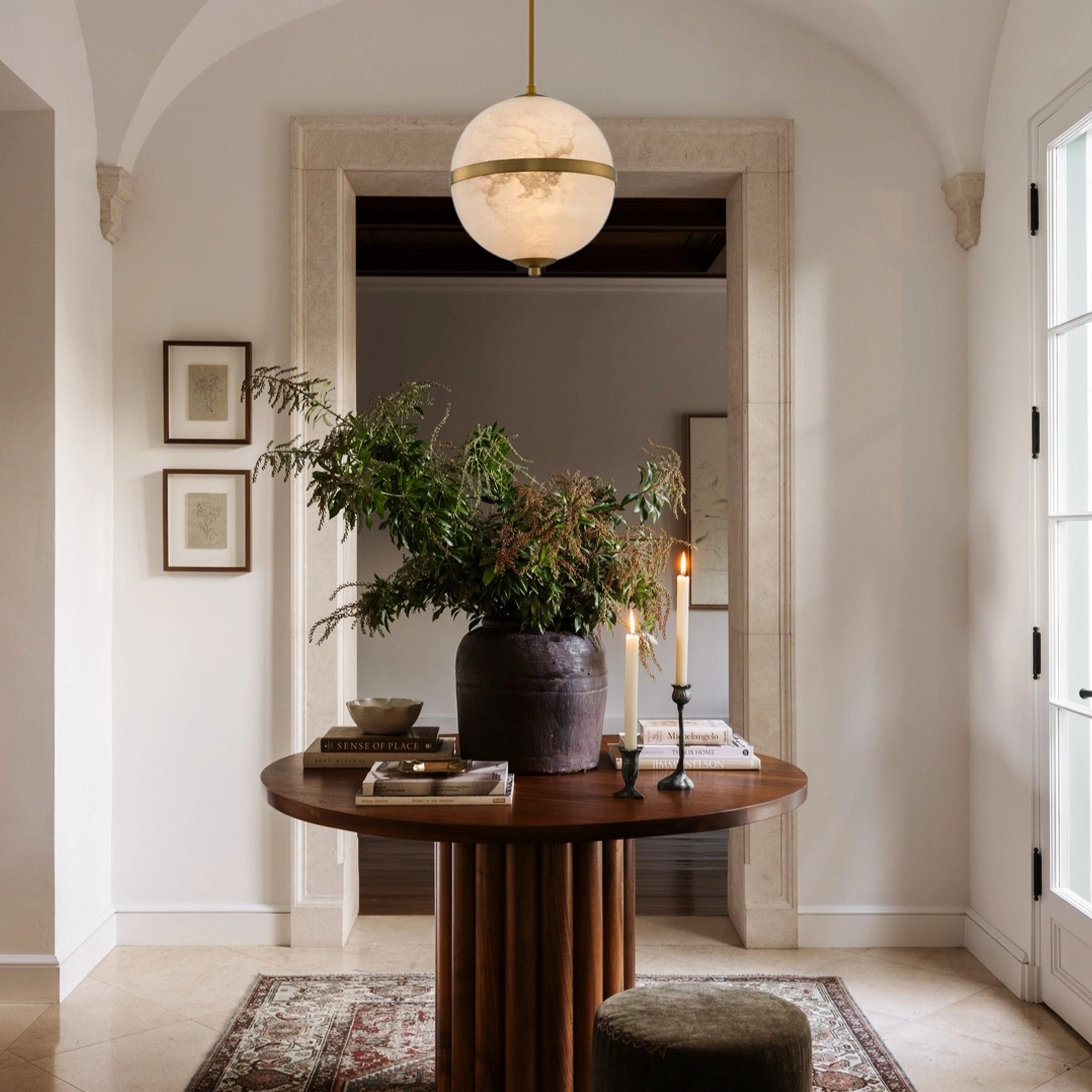 Dadaly Alabaster Small Art Canterbury LED Mini Pendant 10"