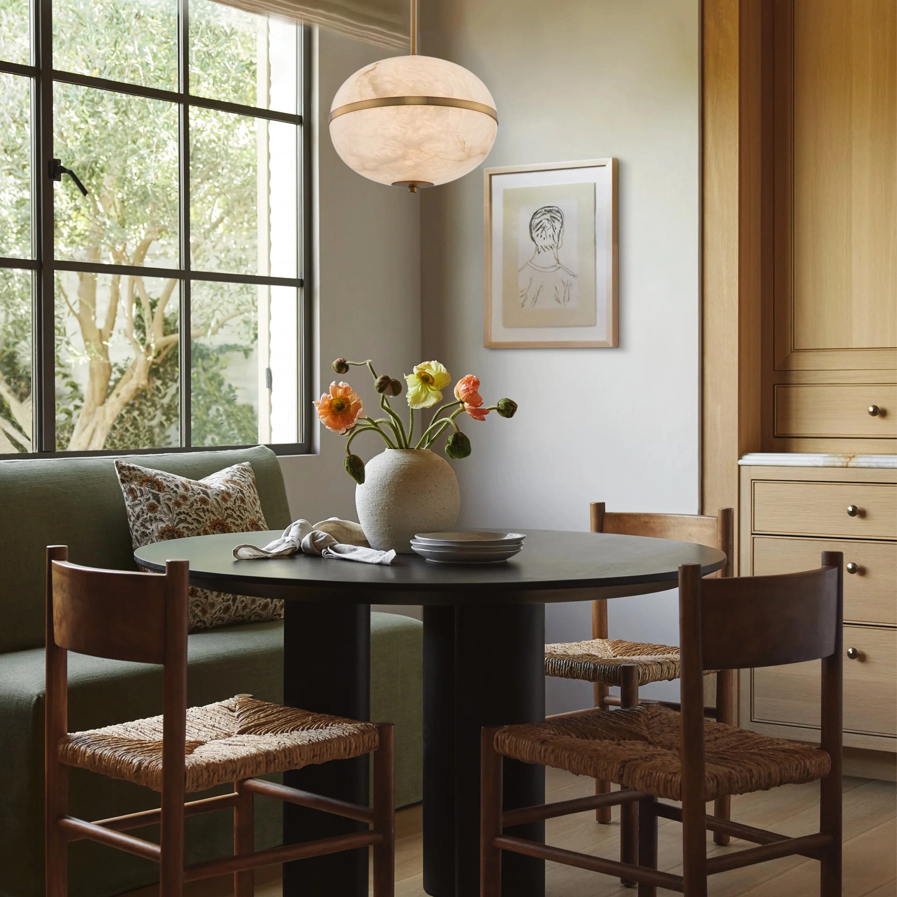 Dadaly Alabaster Small Art Canterbury LED Mini Pendant 10"