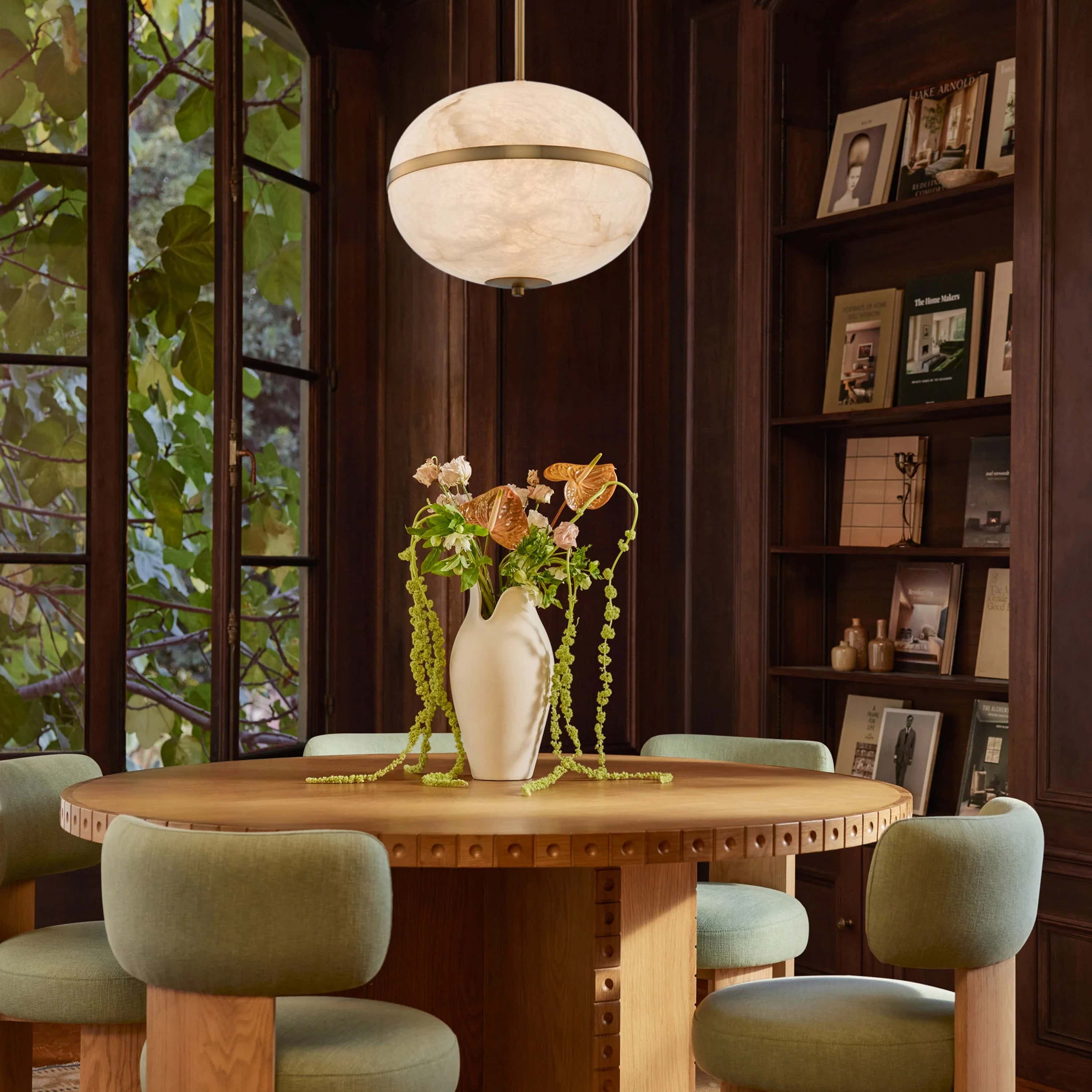 Dadaly Alabaster Small Art Canterbury LED Mini Pendant 16"H