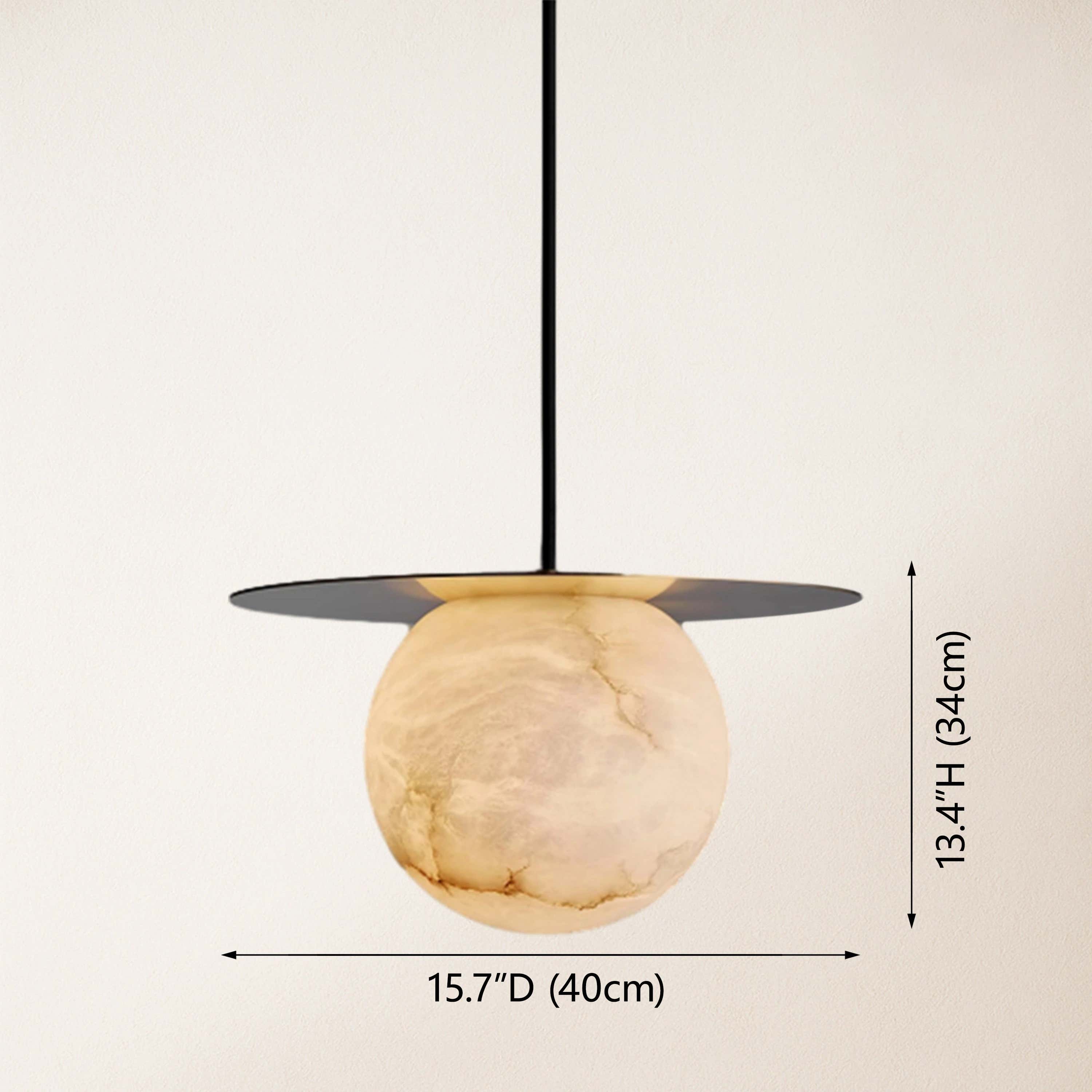 Dadaly Garfield Spanish Alabaster Small Art Bedside Pendant 16"D