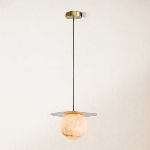 Dadaly Garfield Spanish Alabaster Small Art Bedside Pendant 10"D