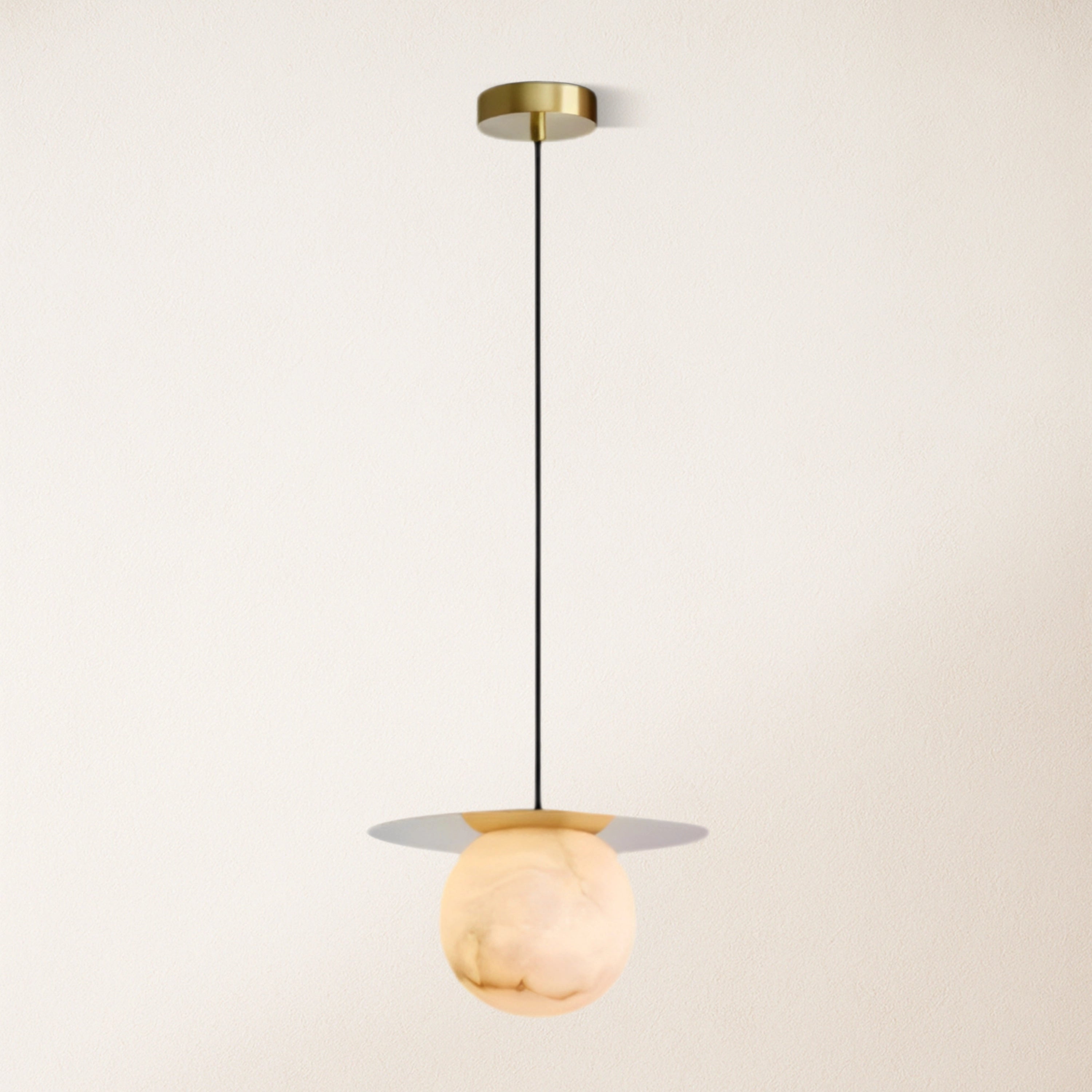 Dadaly Garfield Spanish Alabaster Small Art Bedside Pendant 16"D